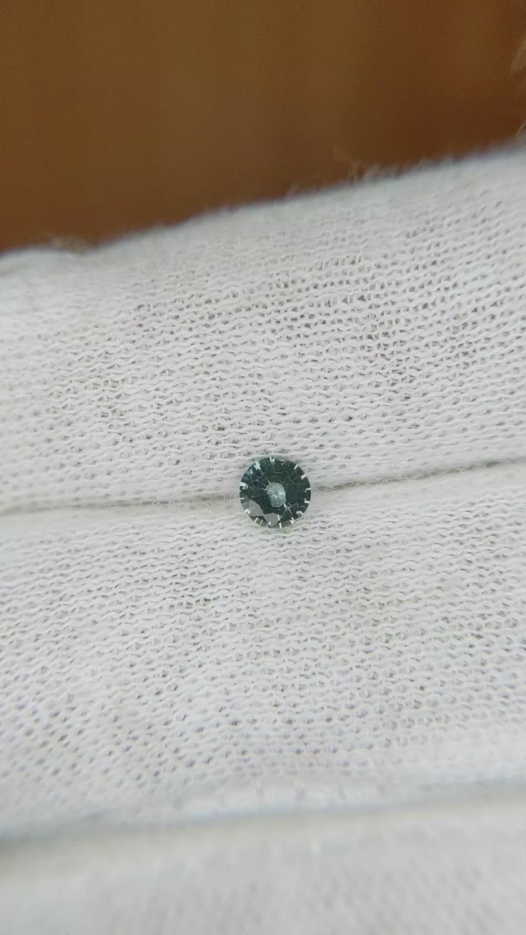 0.28 Ct. Greenish Blue Sapphire from Ceylon (Sri Lanka) Size Video