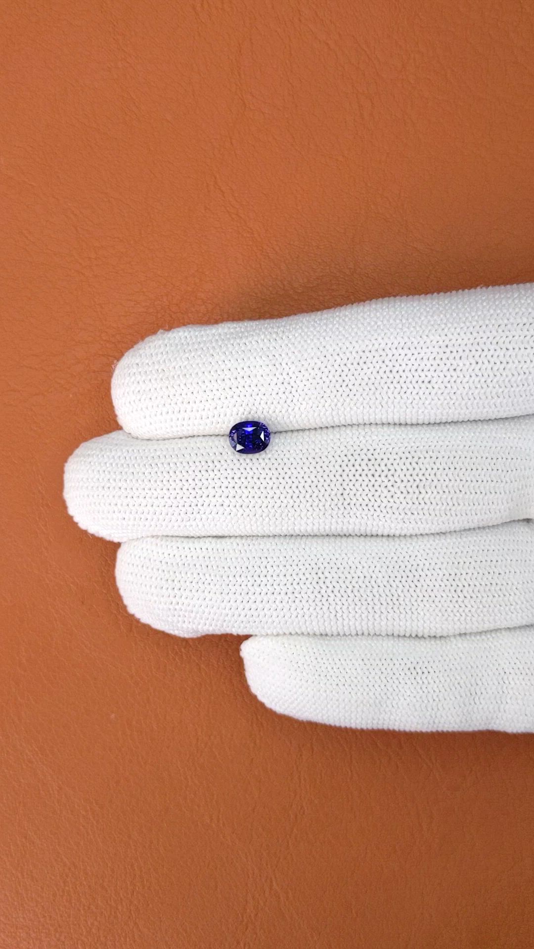1.30 Ct. Violet Sapphire from Ceylon (Sri Lanka) Size Video