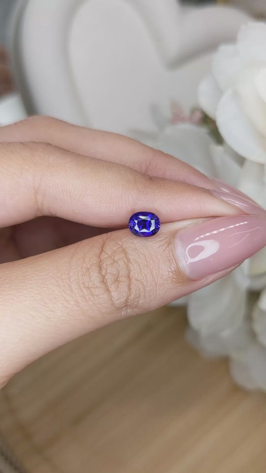 1.30 Ct. Violet Sapphire from Ceylon (Sri Lanka) Size Video