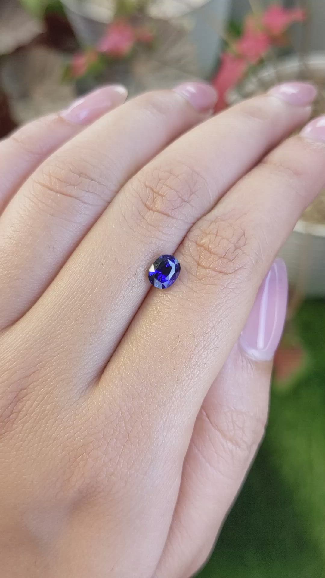 1.30 Ct. Violet Sapphire from Ceylon (Sri Lanka) Size Video
