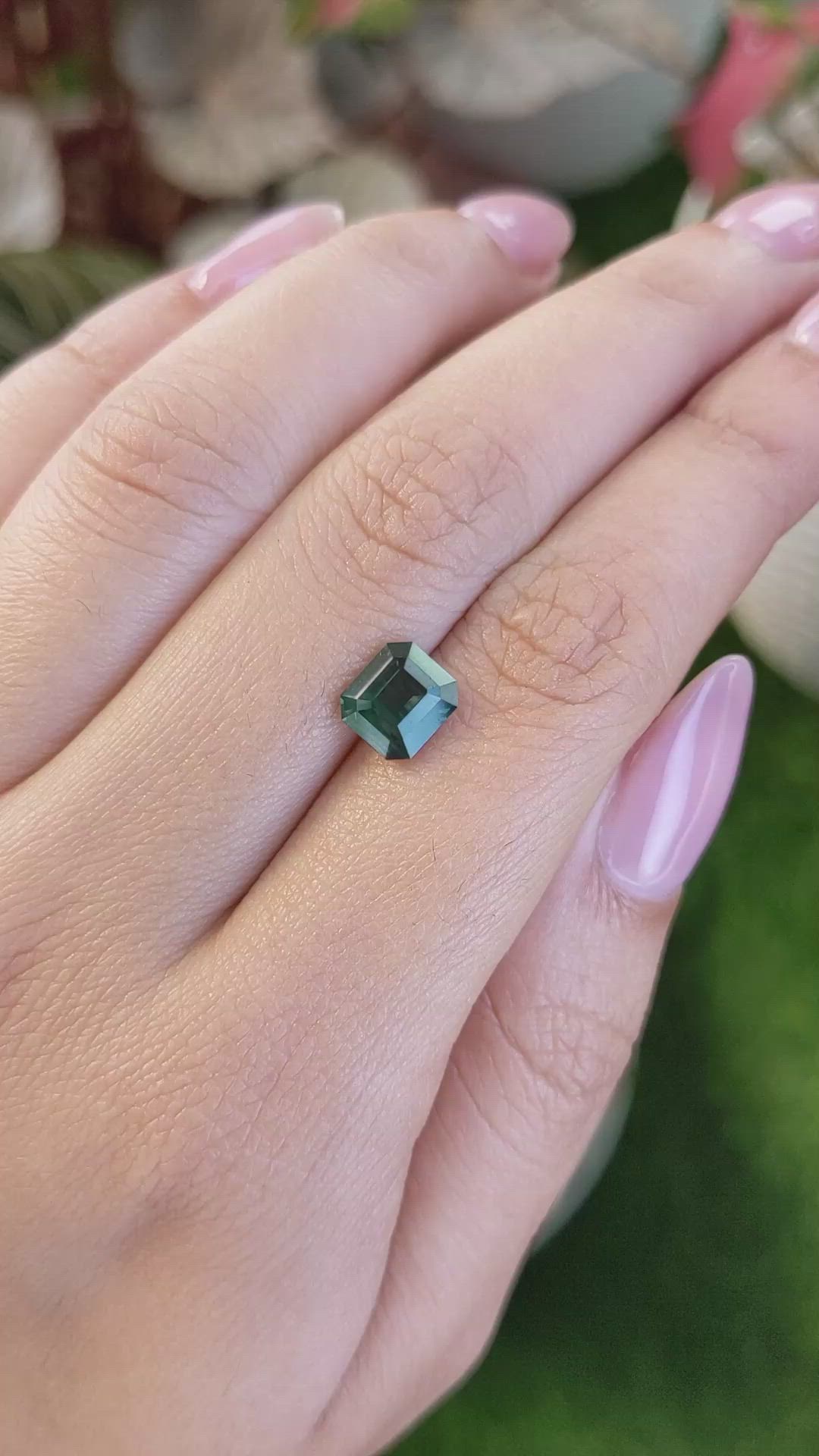 2.18 Ct. Bluish Green Sapphire from Ceylon (Sri Lanka) Size Video
