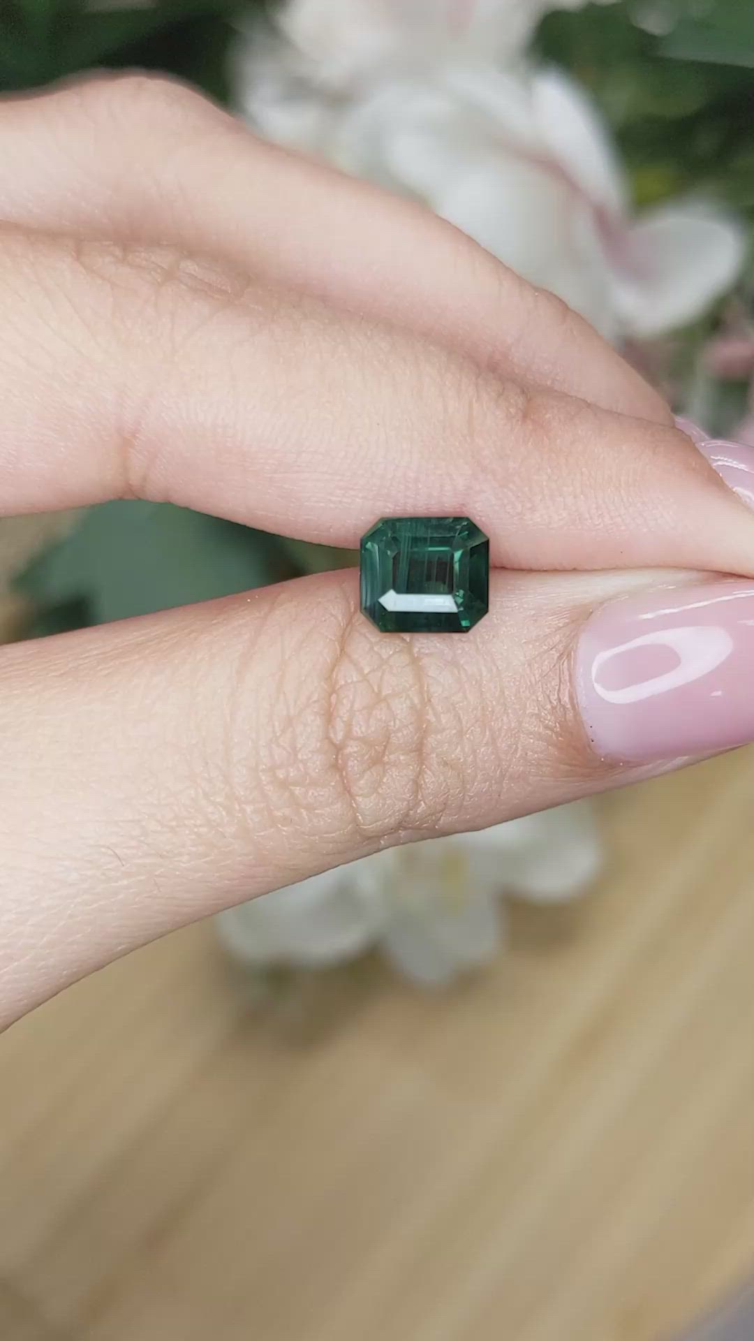 2.18 Ct. Bluish Green Sapphire from Ceylon (Sri Lanka) Size Video
