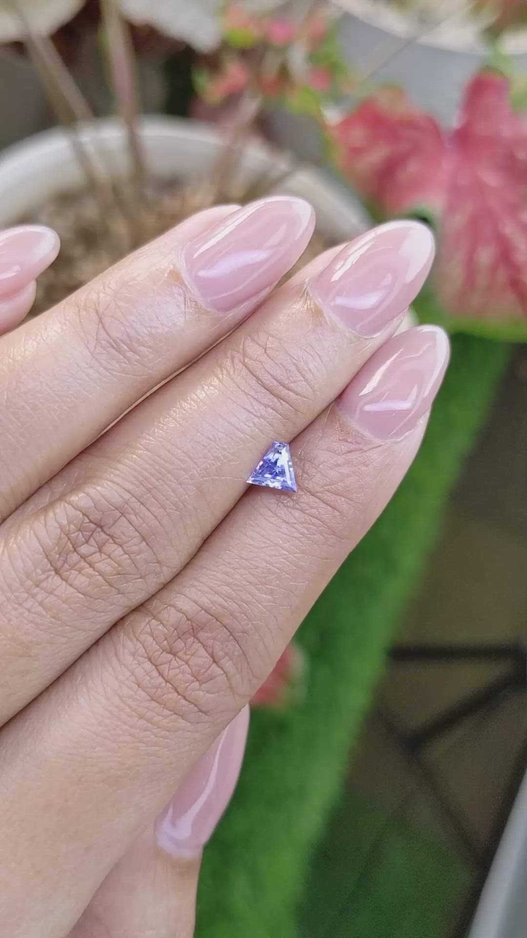 0.61 Ct. Violet Sapphire from Ceylon (Sri Lanka) Size Video