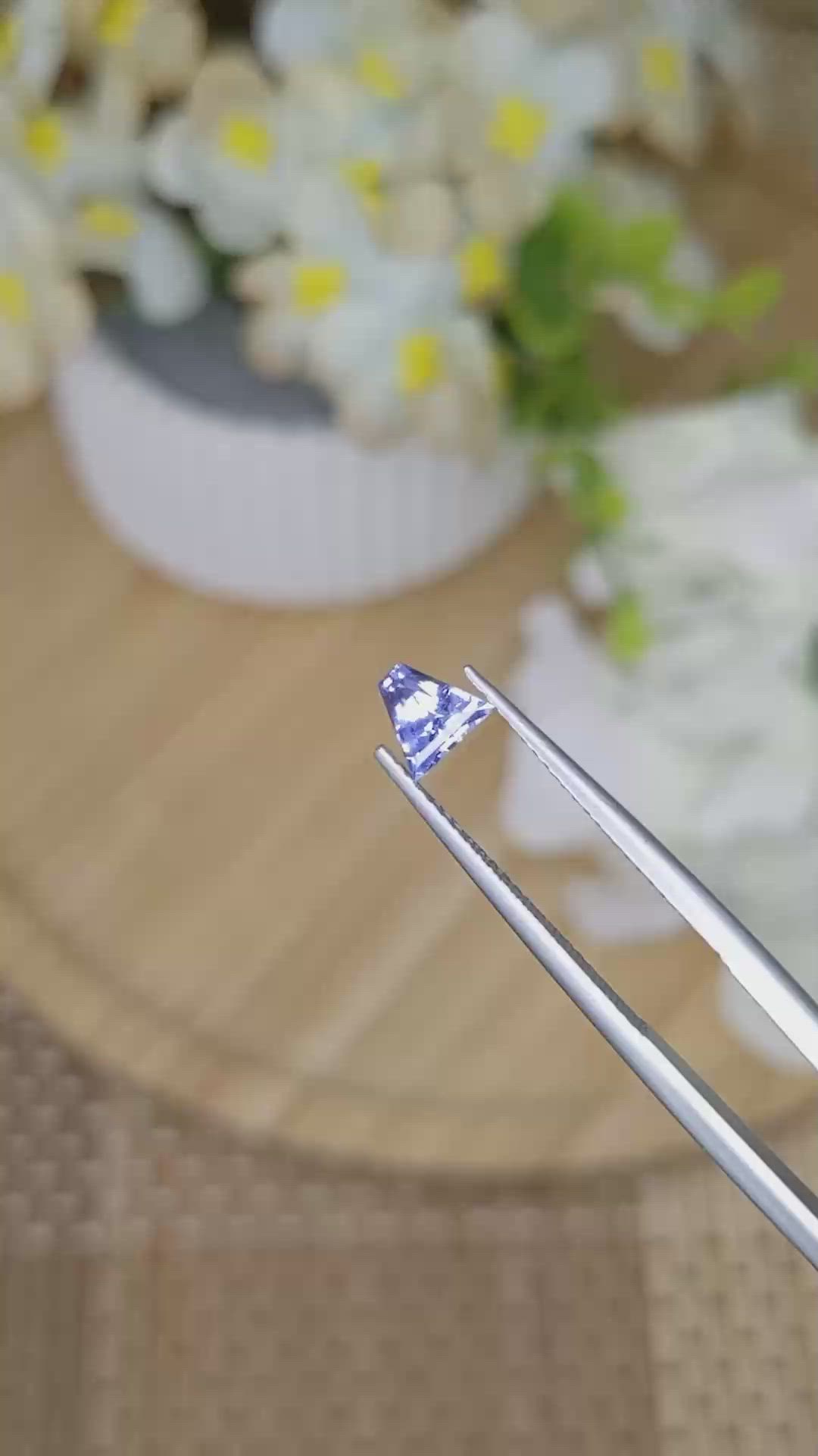 0.61 Ct. Violet Sapphire from Ceylon (Sri Lanka) Size Video