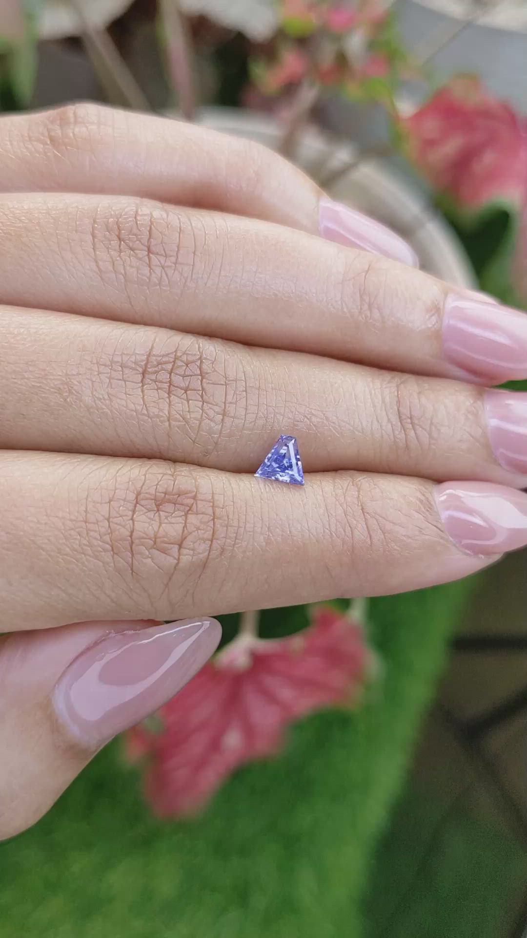 0.61 Ct. Violet Sapphire from Ceylon (Sri Lanka) Size Video
