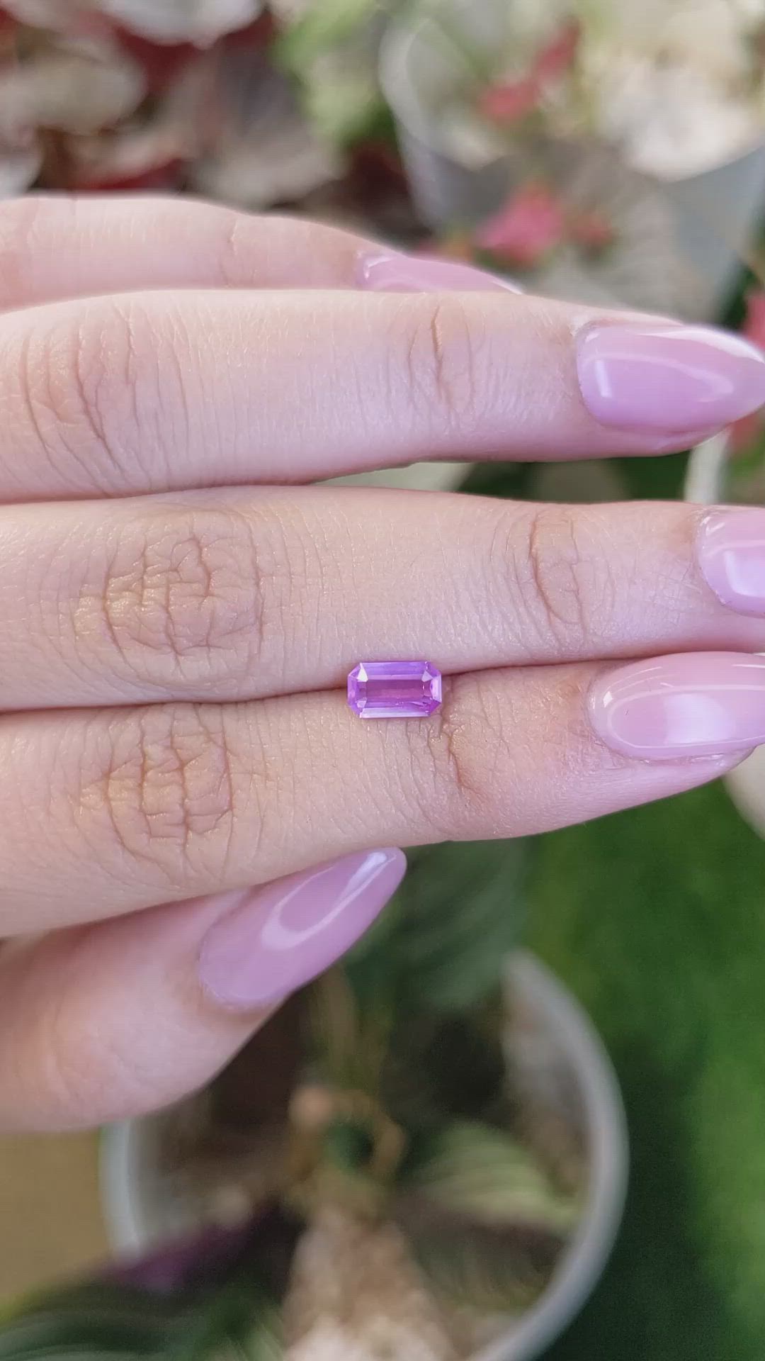 0.78 Ct. Purplish Pink Sapphire from Ceylon (Sri Lanka) Size Video