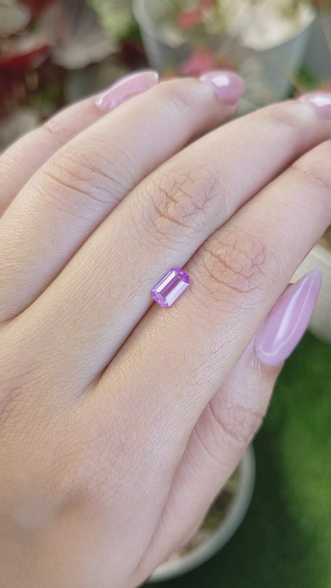 0.78 Ct. Purplish Pink Sapphire from Ceylon (Sri Lanka) Size Video