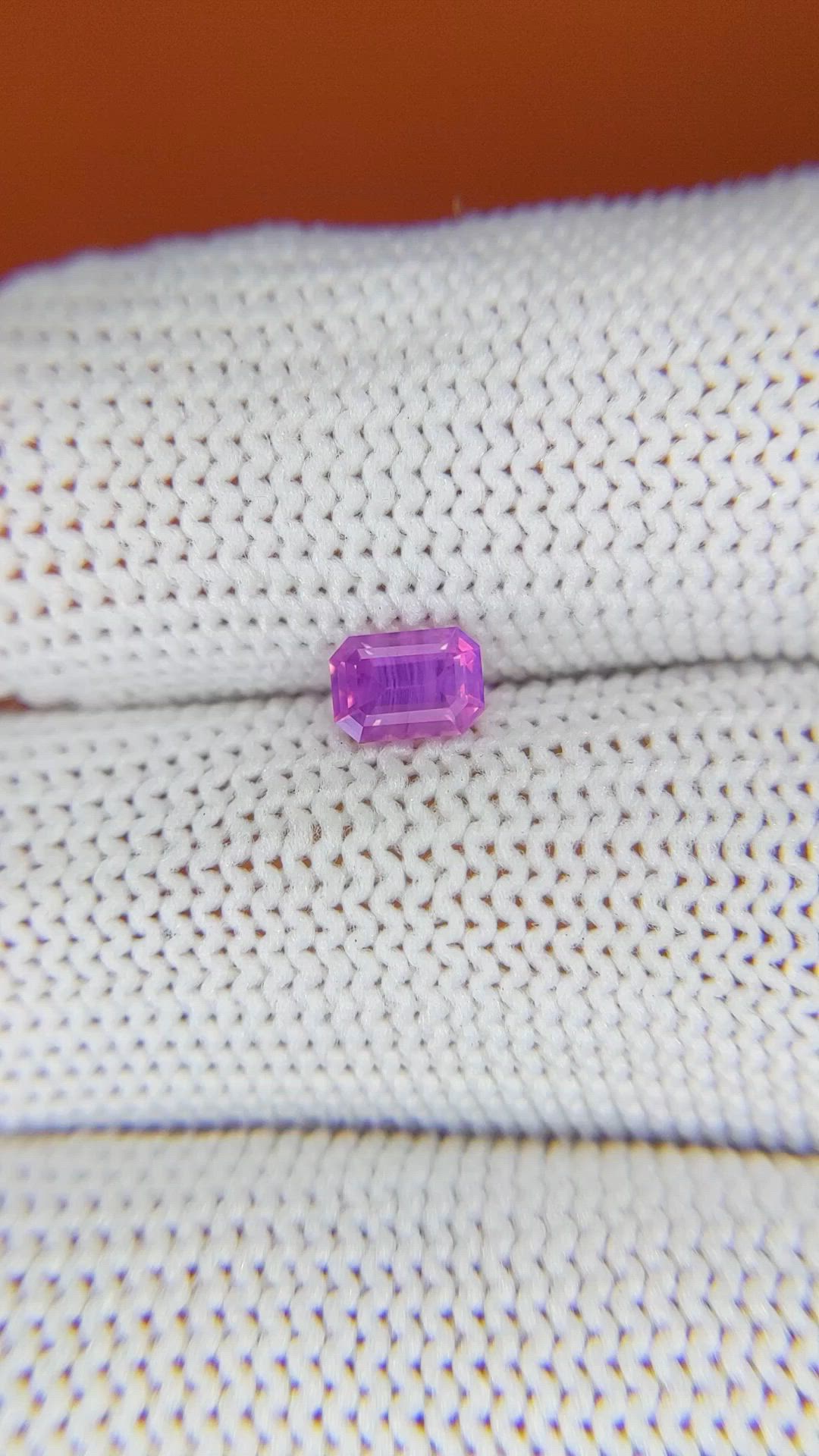 0.62 Ct. Pinkish Purple Sapphire from Ceylon (Sri Lanka) Size Video