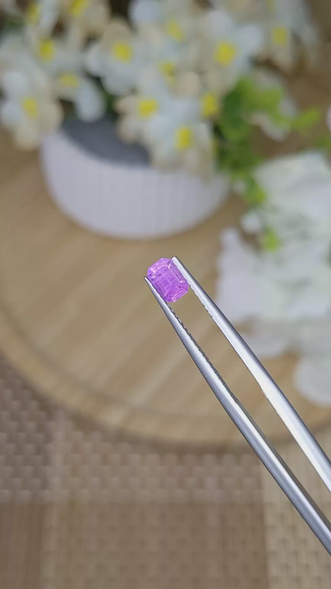 0.62 Ct. Pinkish Purple Sapphire from Ceylon (Sri Lanka) Size Video