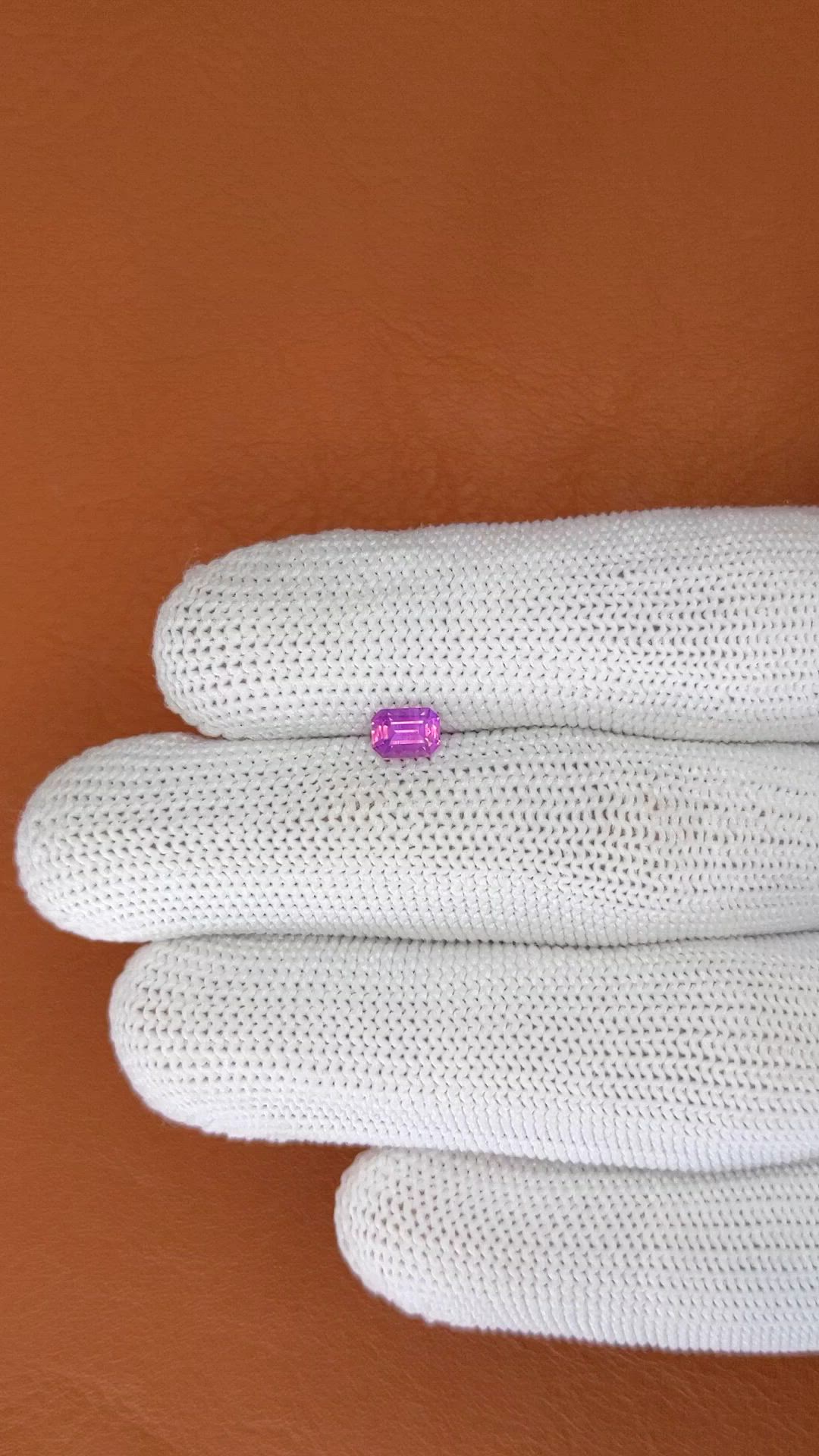 0.62 Ct. Pinkish Purple Sapphire from Ceylon (Sri Lanka) Size Video