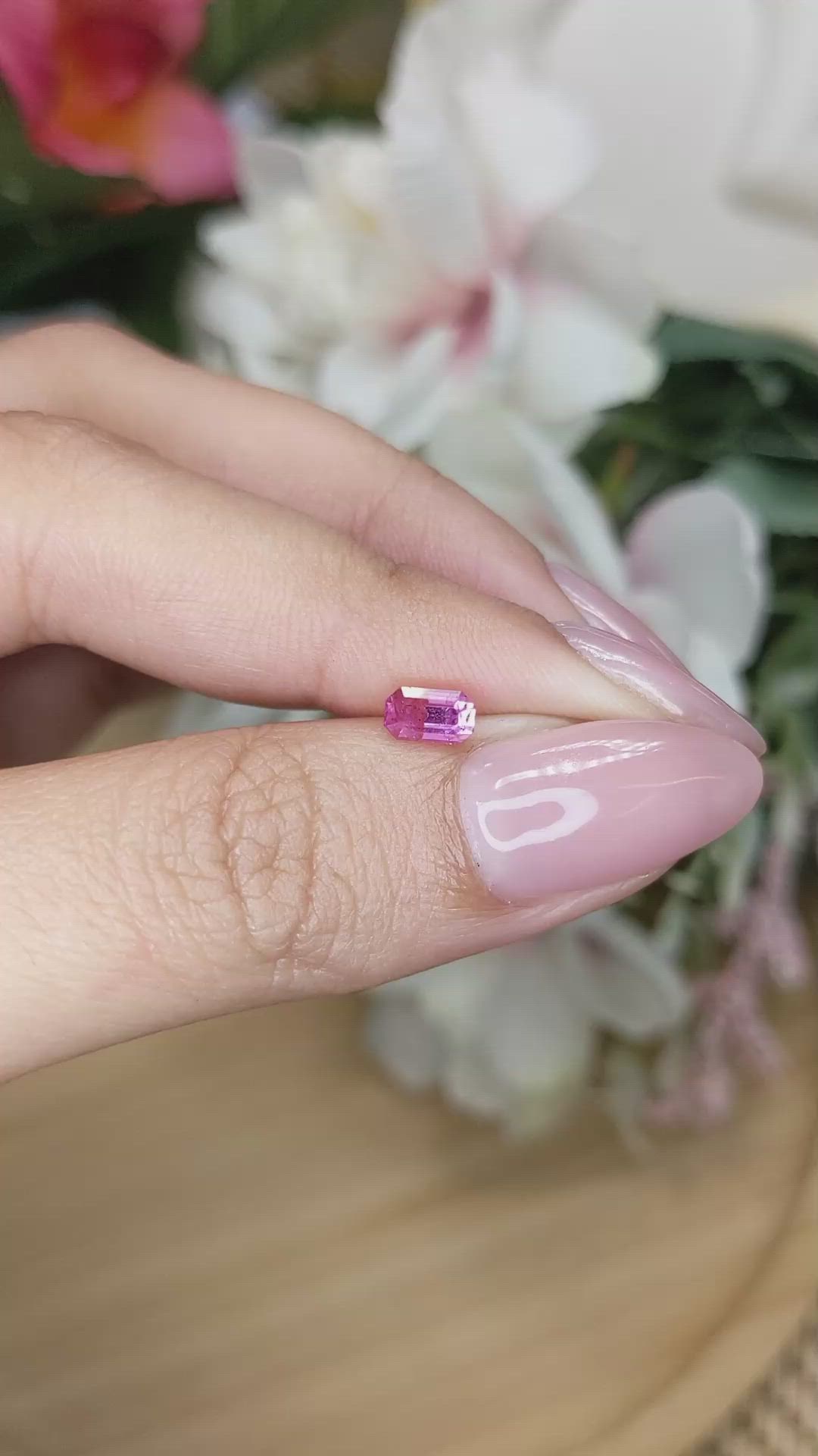 0.67 Ct. Pink Sapphire from Ceylon (Sri Lanka) Size Video