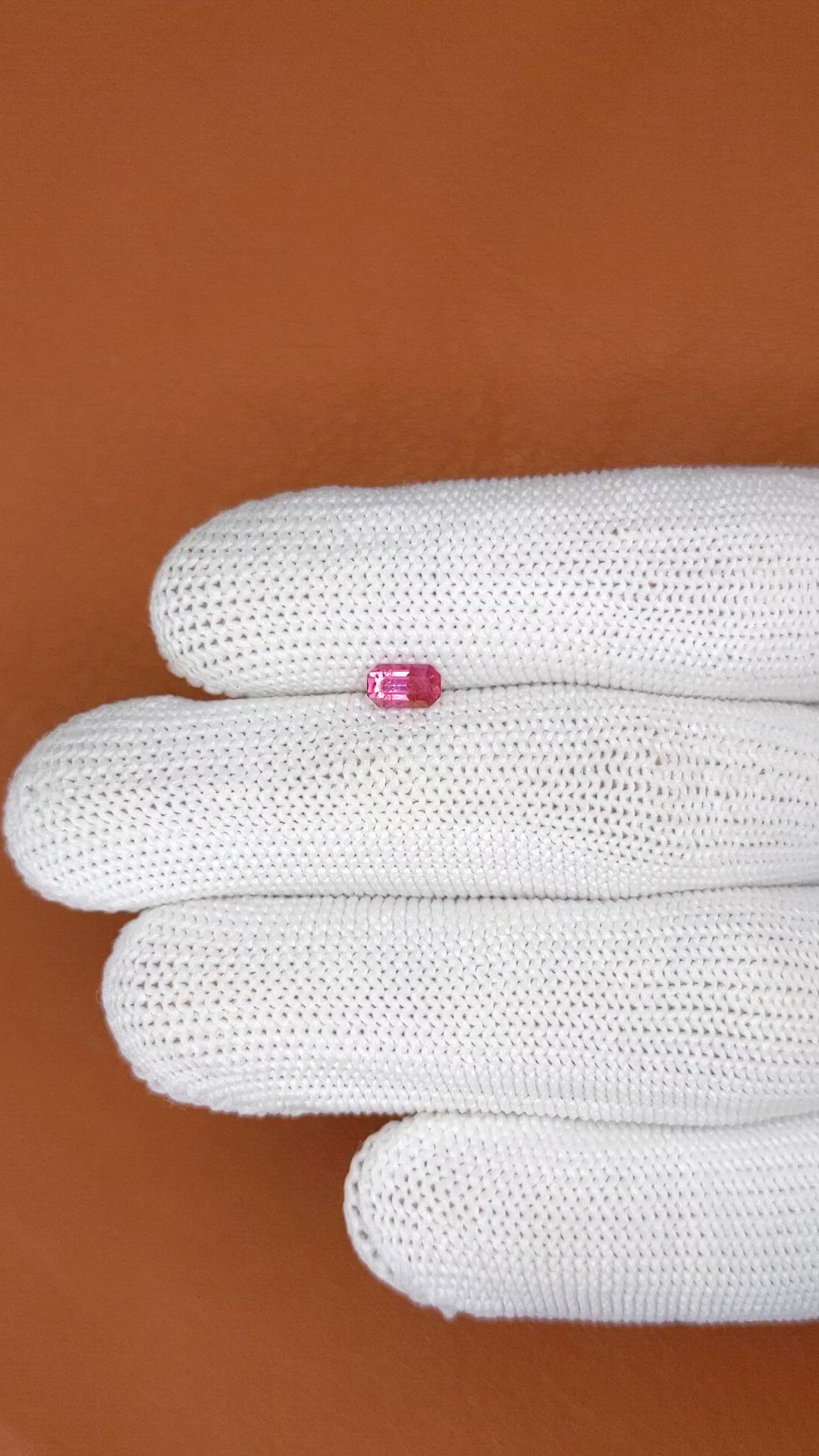 0.67 Ct. Pink Sapphire from Ceylon (Sri Lanka) Size Video