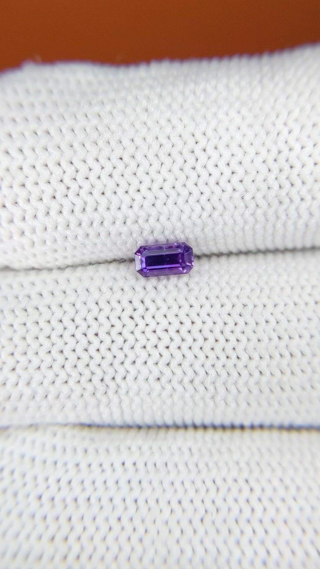 0.42 Ct. Pinkish Purple Sapphire from Ceylon (Sri Lanka) Size Video