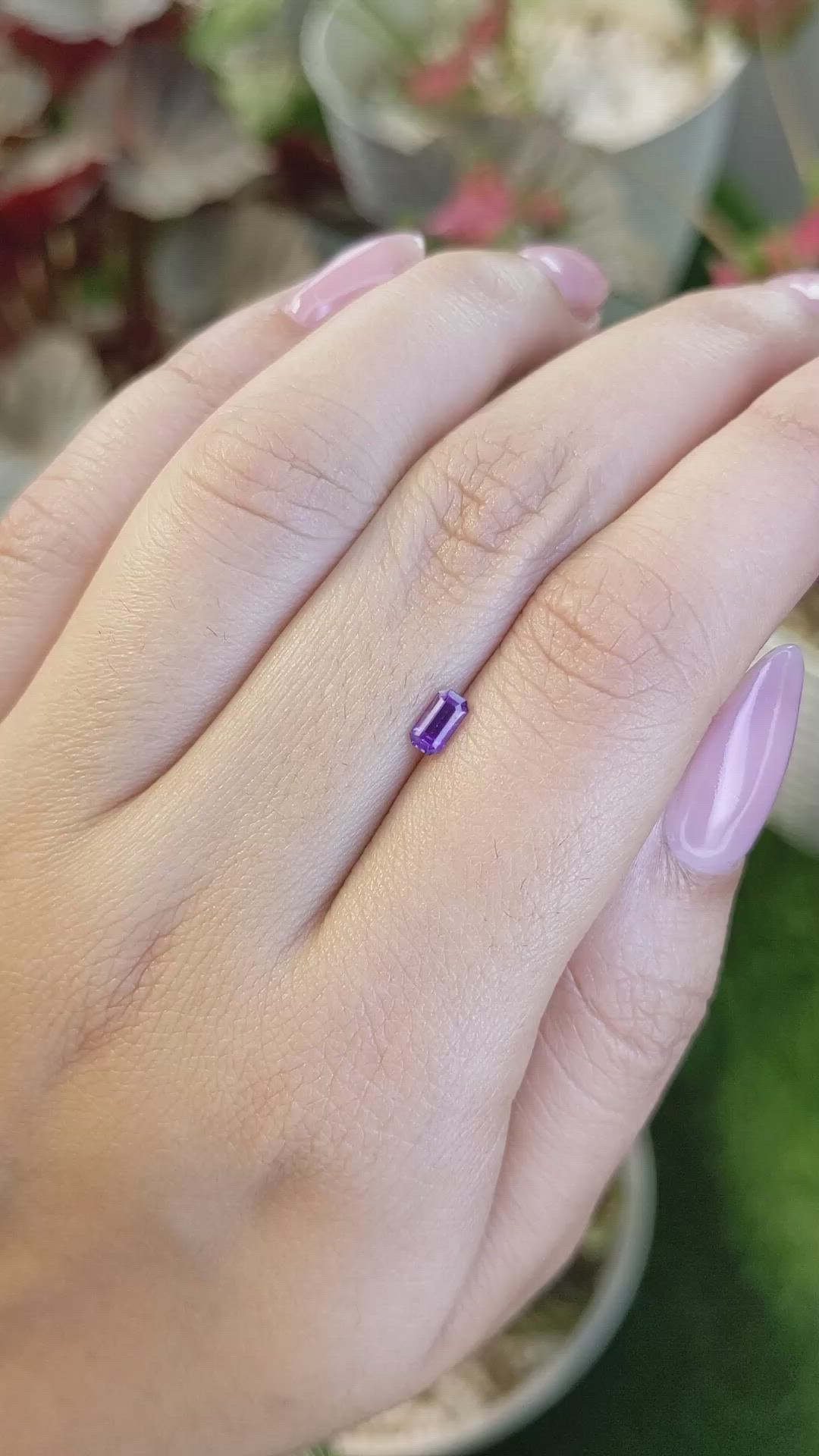 0.42 Ct. Pinkish Purple Sapphire from Ceylon (Sri Lanka) Size Video
