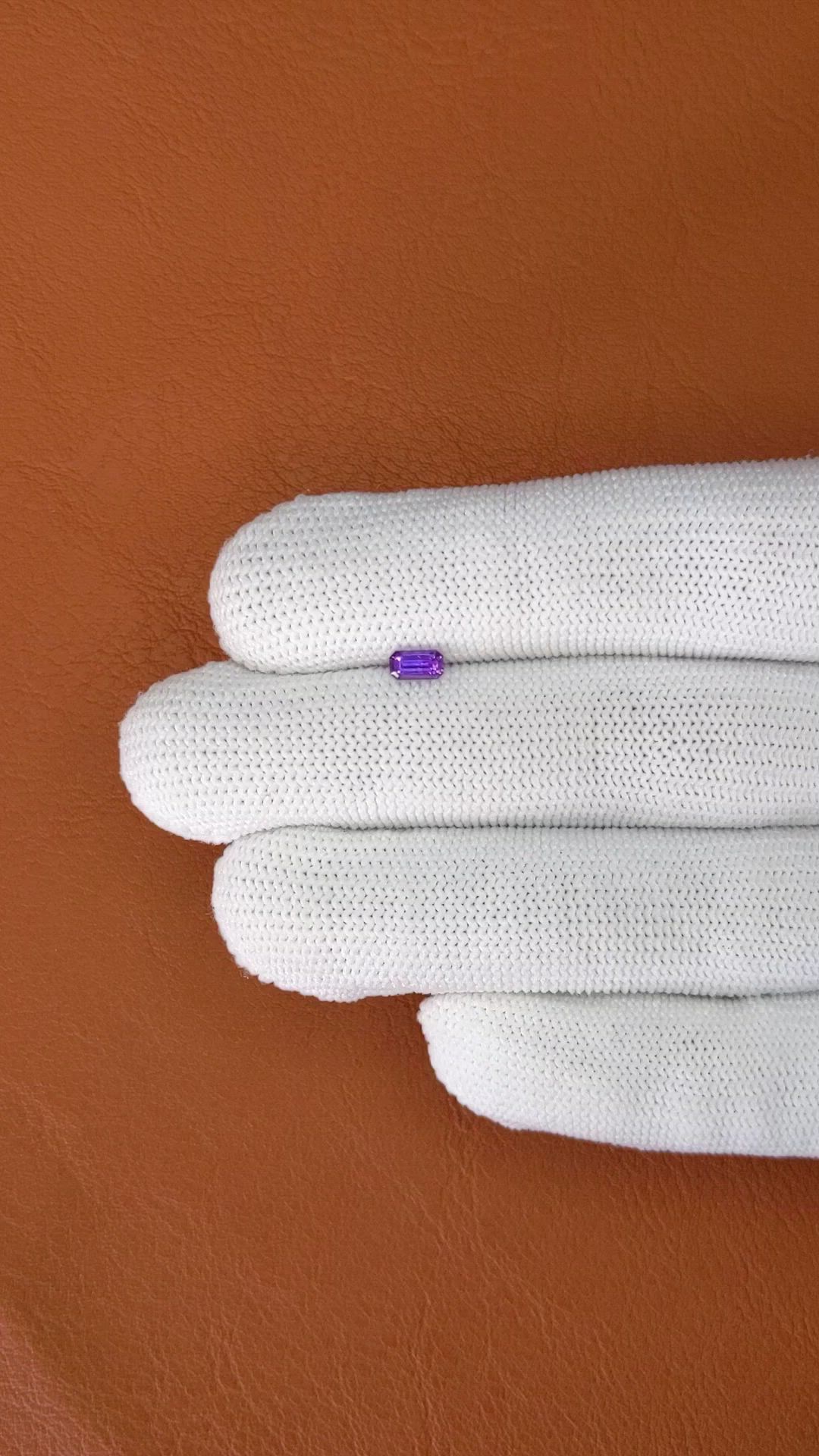 0.42 Ct. Pinkish Purple Sapphire from Ceylon (Sri Lanka) Size Video
