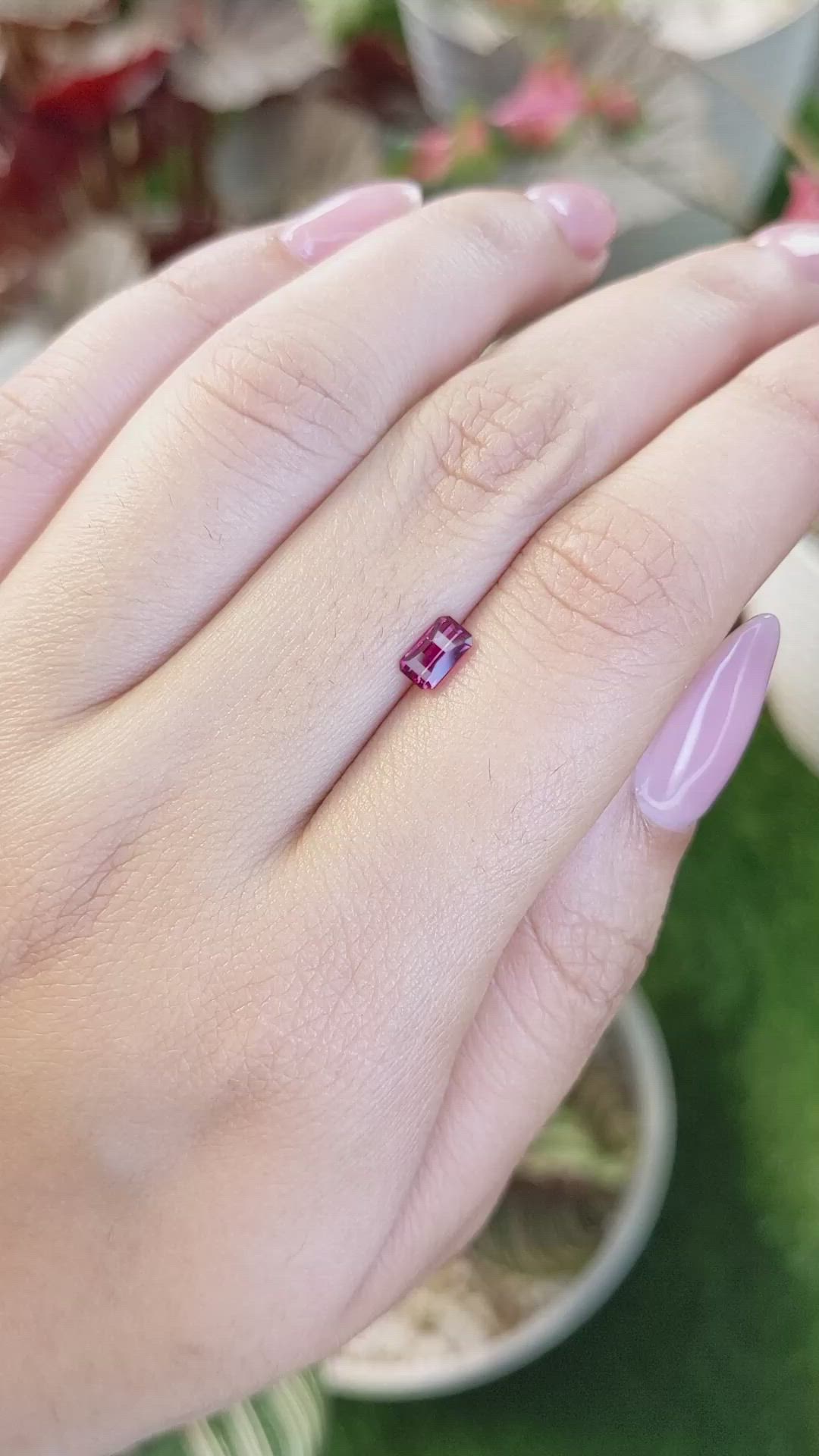 0.61 Ct. Reddish Pink Sapphire from Ceylon (Sri Lanka) Size Video