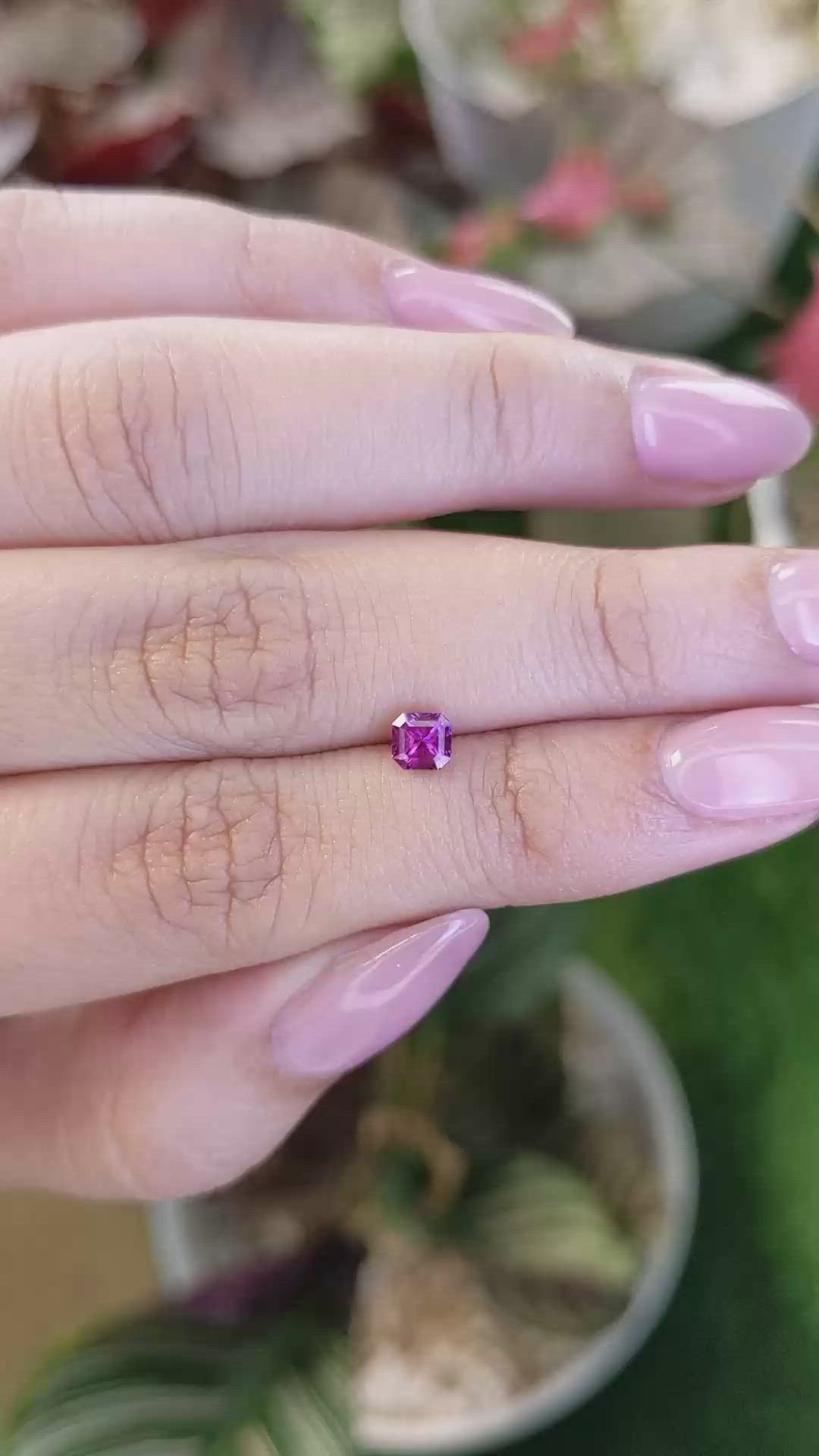 0.48 Ct. Purplish Pink Sapphire from Ceylon (Sri Lanka) Size Video