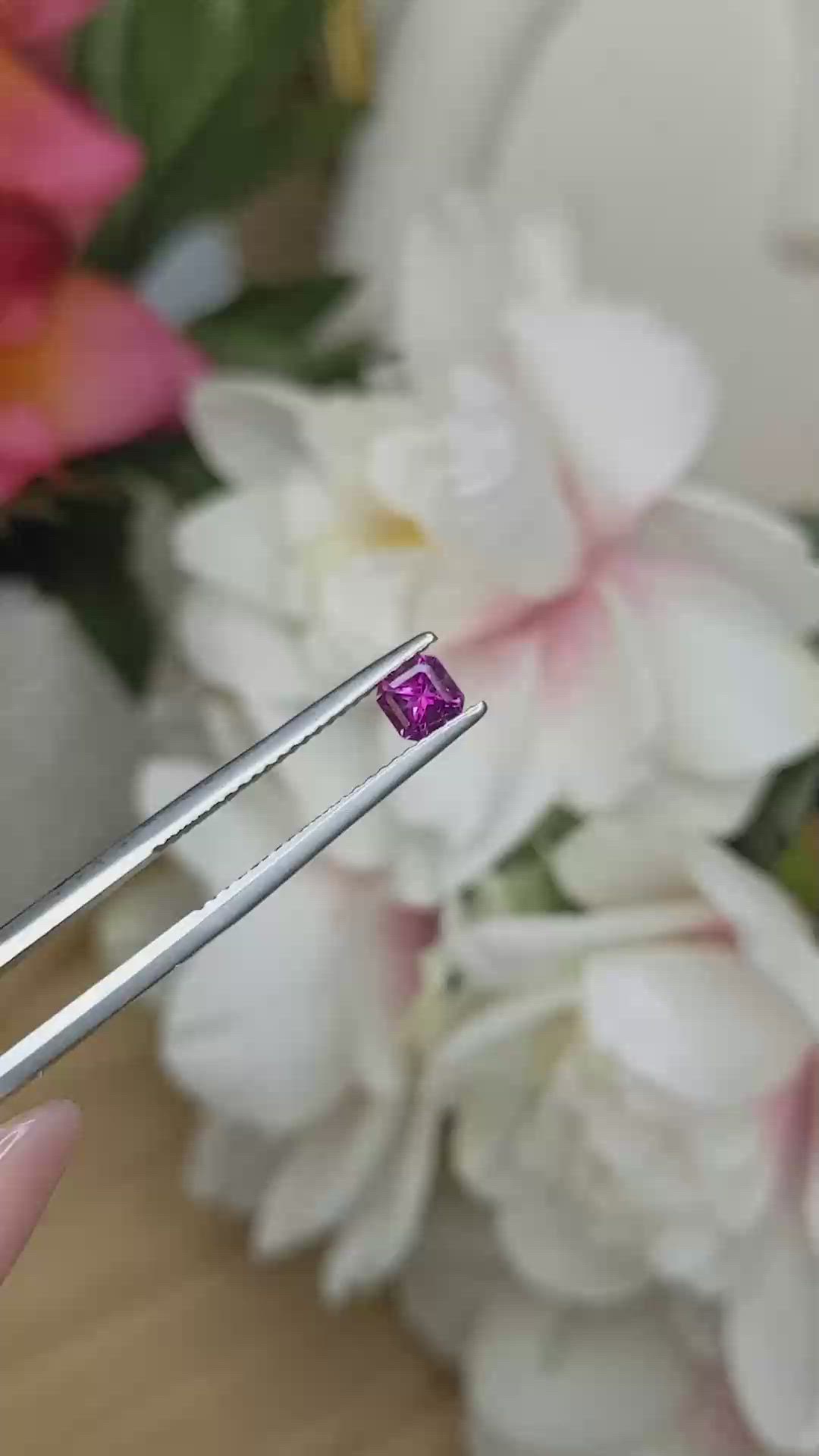 0.48 Ct. Purplish Pink Sapphire from Ceylon (Sri Lanka) Size Video