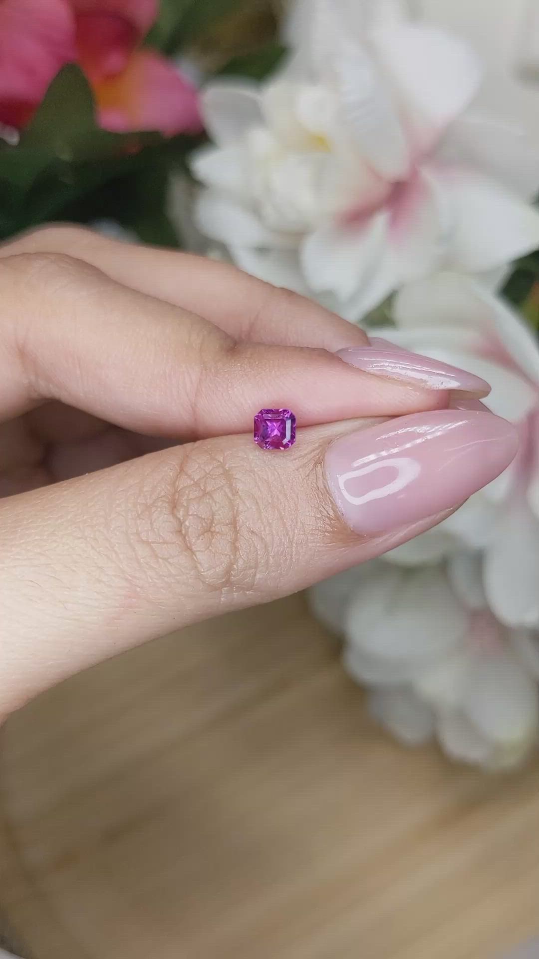 0.48 Ct. Purplish Pink Sapphire from Ceylon (Sri Lanka) Size Video
