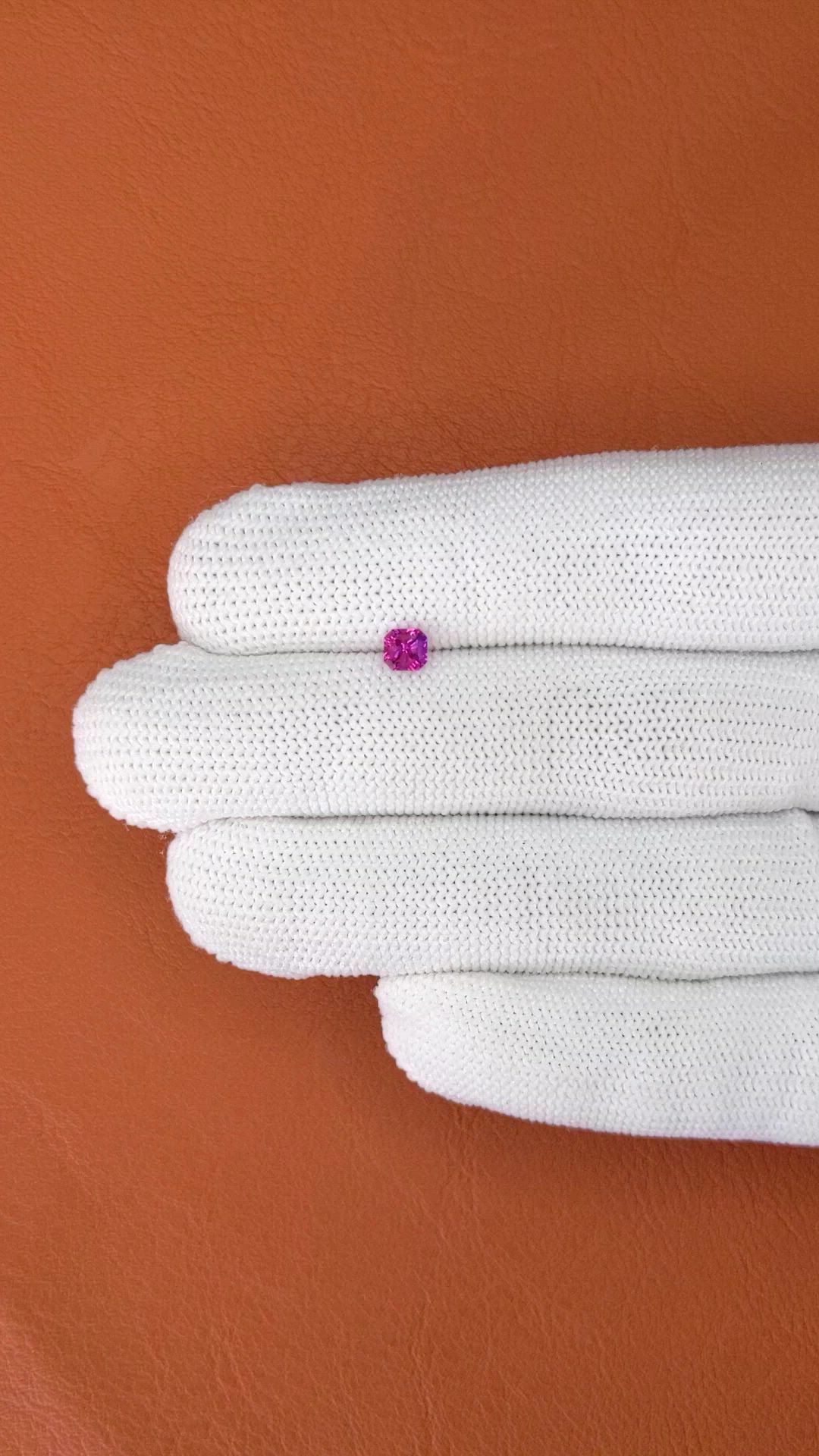 0.48 Ct. Purplish Pink Sapphire from Ceylon (Sri Lanka) Size Video