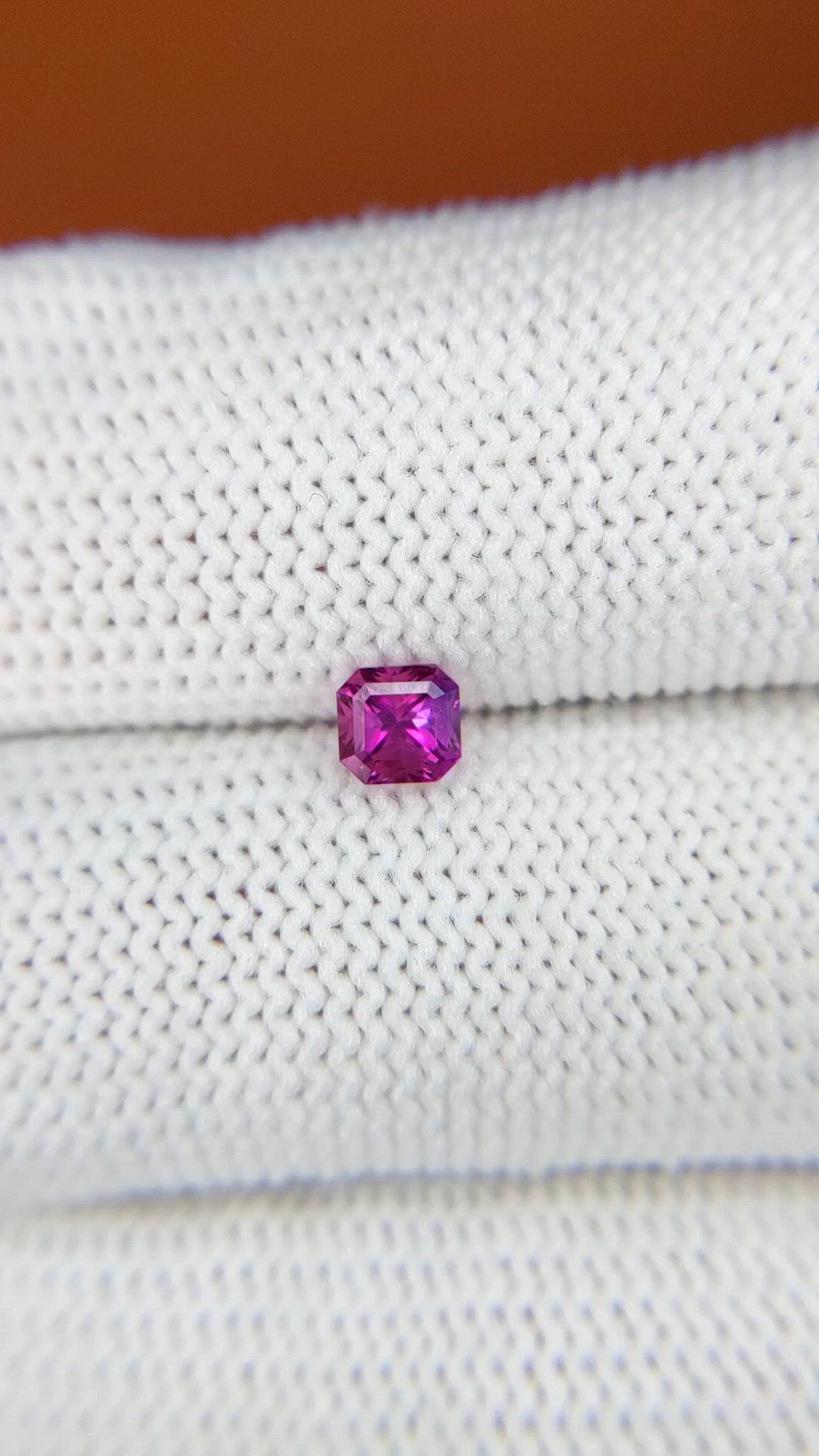 0.48 Ct. Purplish Pink Sapphire from Ceylon (Sri Lanka) Size Video
