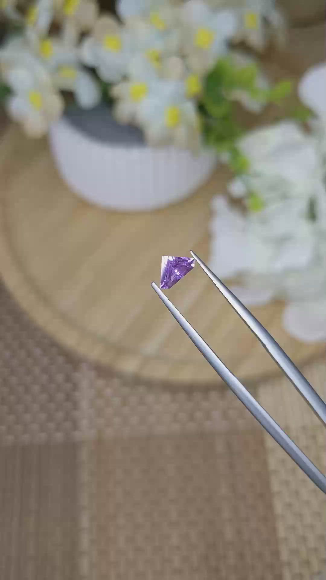 0.59 Ct. Purple Sapphire from Ceylon (Sri Lanka) Size Video