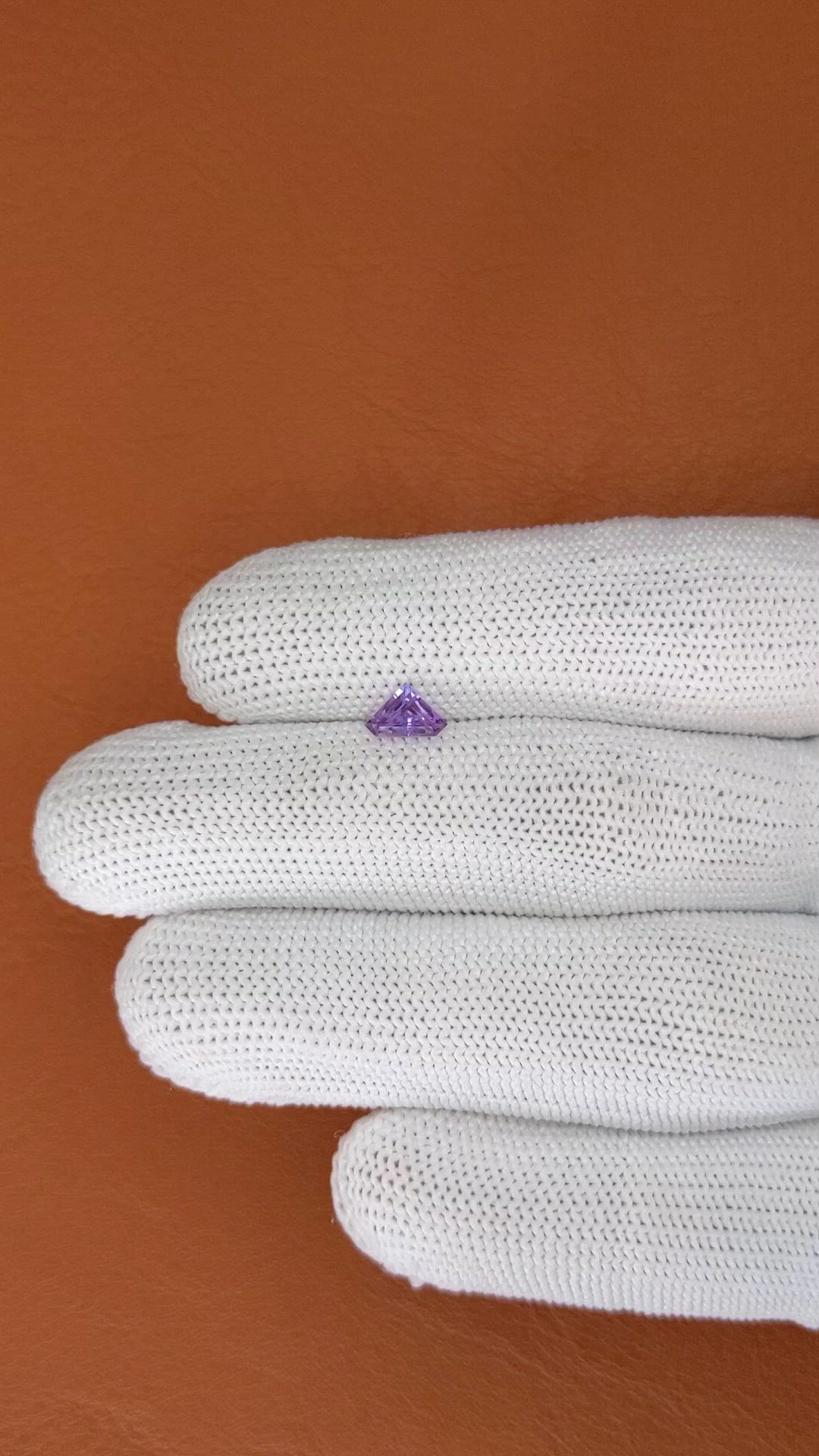 0.59 Ct. Purple Sapphire from Ceylon (Sri Lanka) Size Video