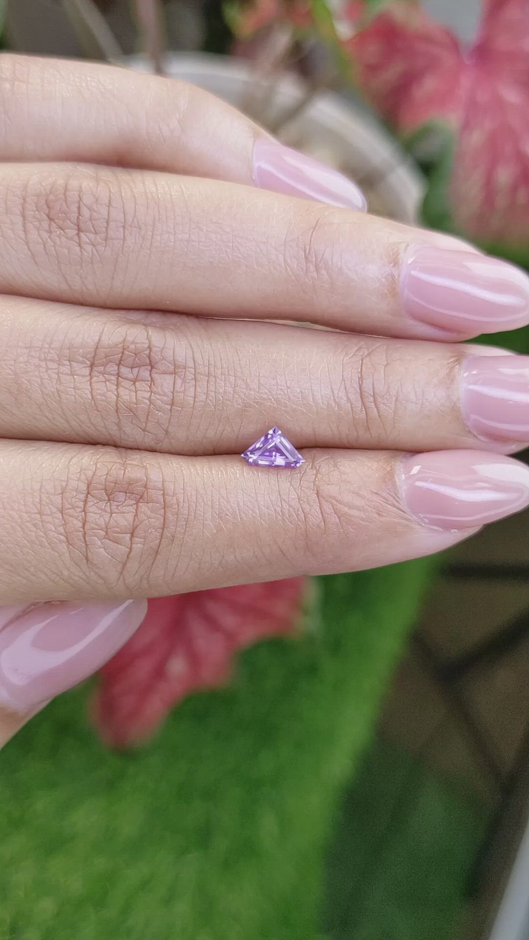 0.59 Ct. Purple Sapphire from Ceylon (Sri Lanka) Size Video