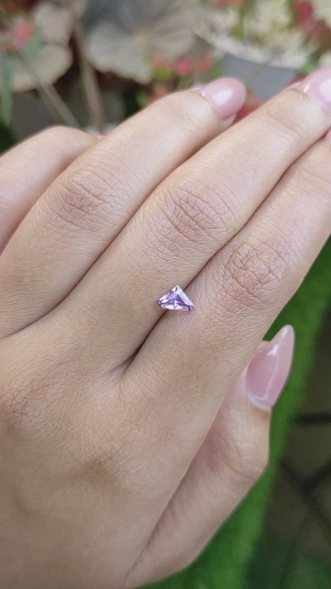 0.59 Ct. Purple Sapphire from Ceylon (Sri Lanka) Size Video