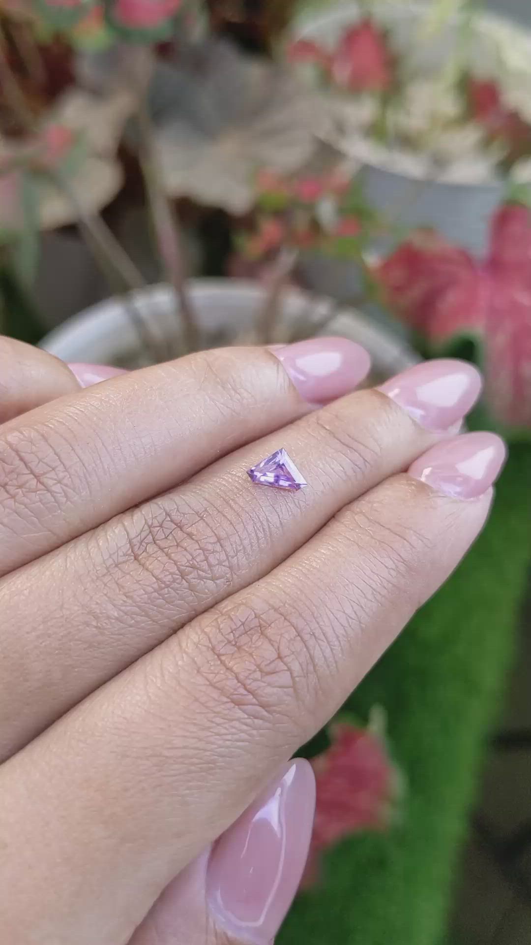 0.59 Ct. Purple Sapphire from Ceylon (Sri Lanka) Size Video