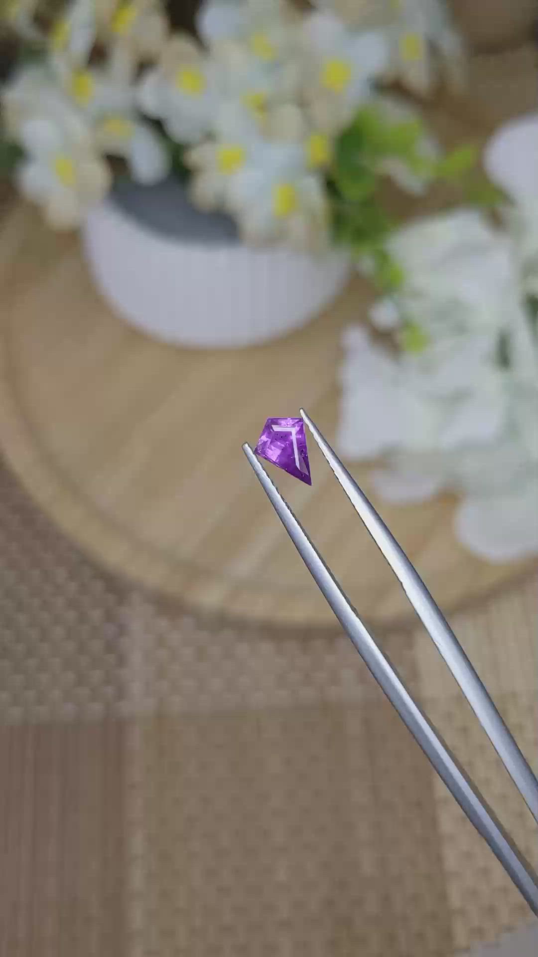 0.66 Ct. Pinkish Purple Sapphire from Ceylon (Sri Lanka) Size Video