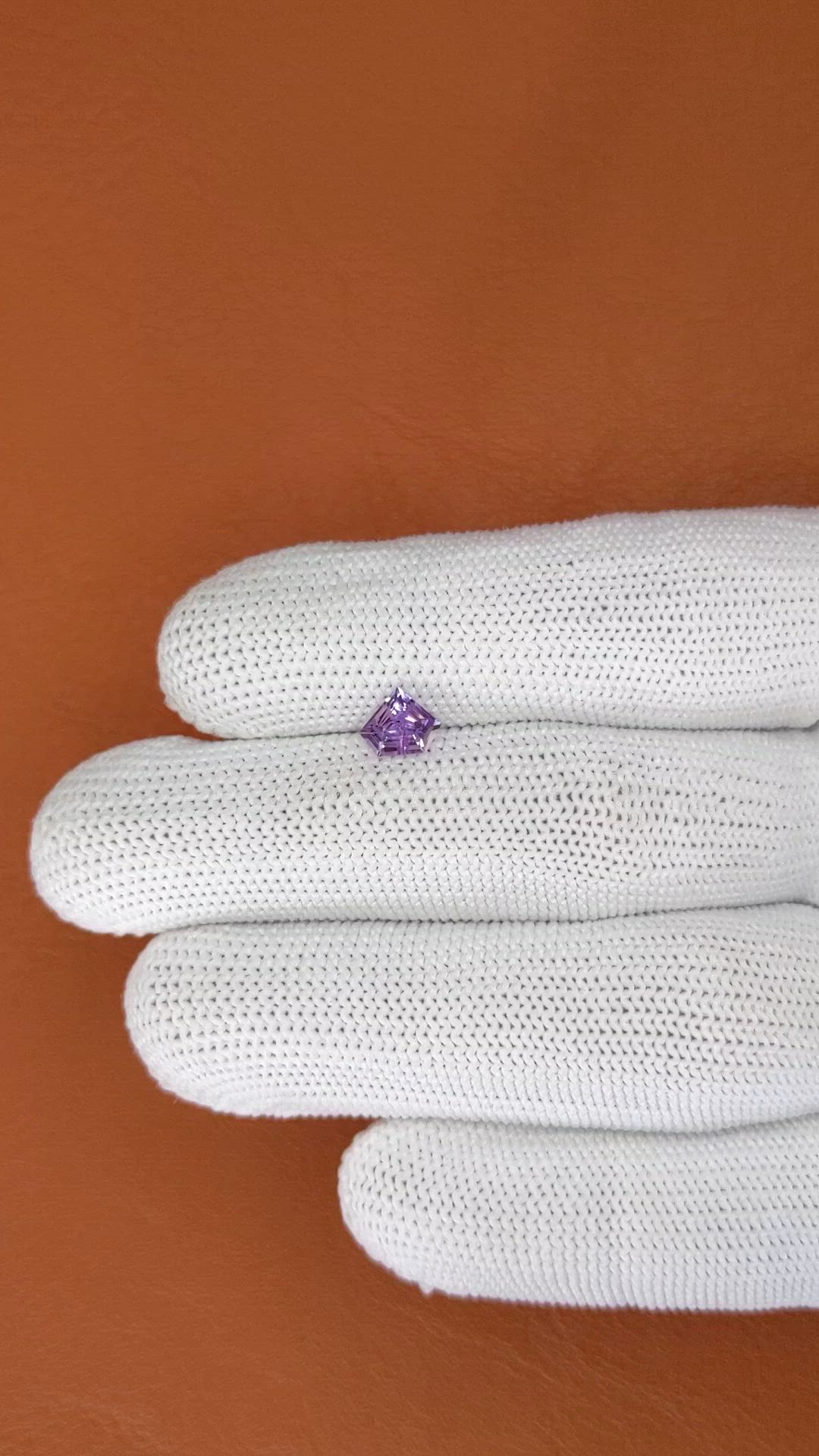 0.86 Ct. Pinkish Purple Sapphire from Ceylon (Sri Lanka) Size Video
