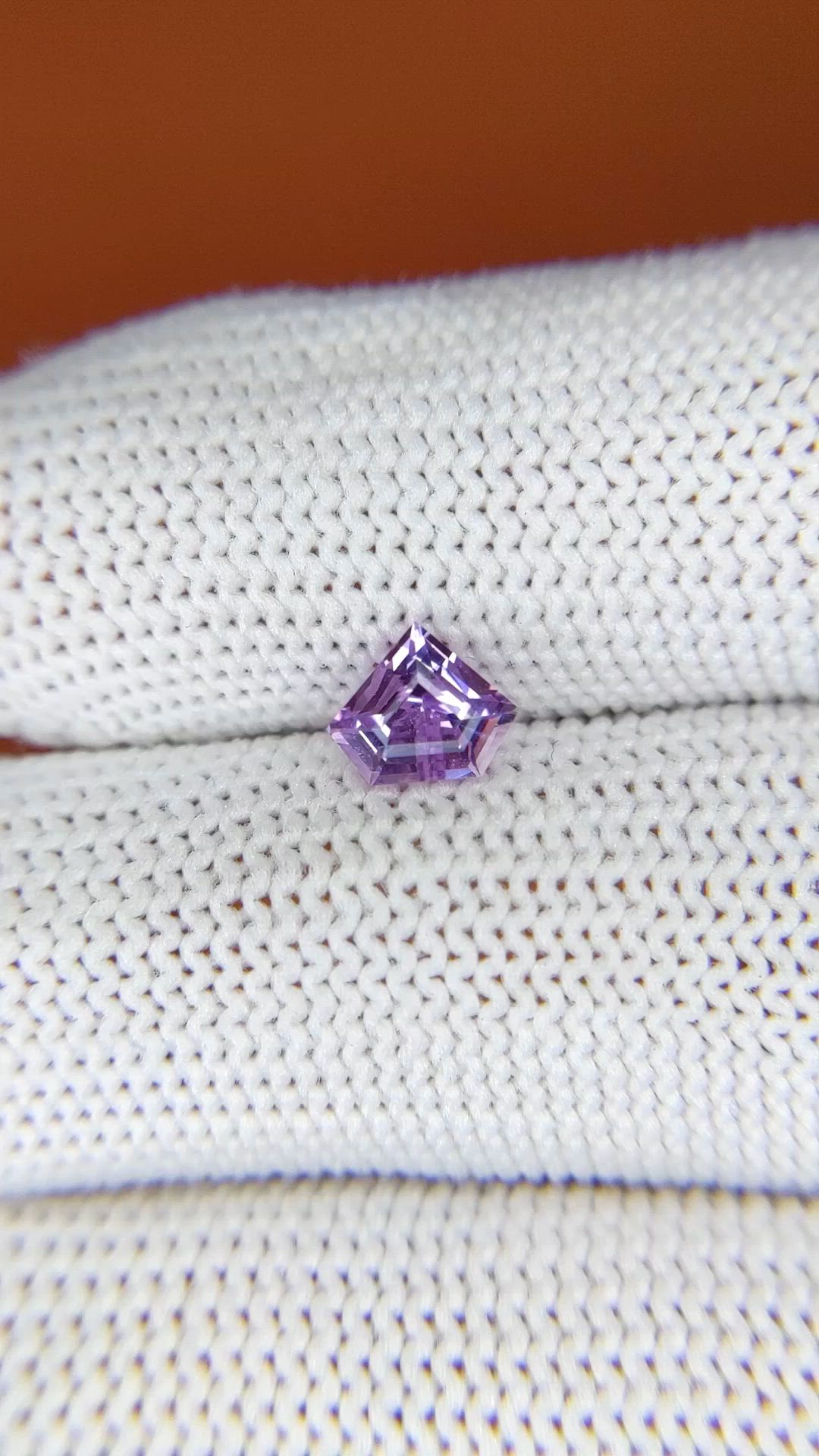 0.86 Ct. Pinkish Purple Sapphire from Ceylon (Sri Lanka) Size Video