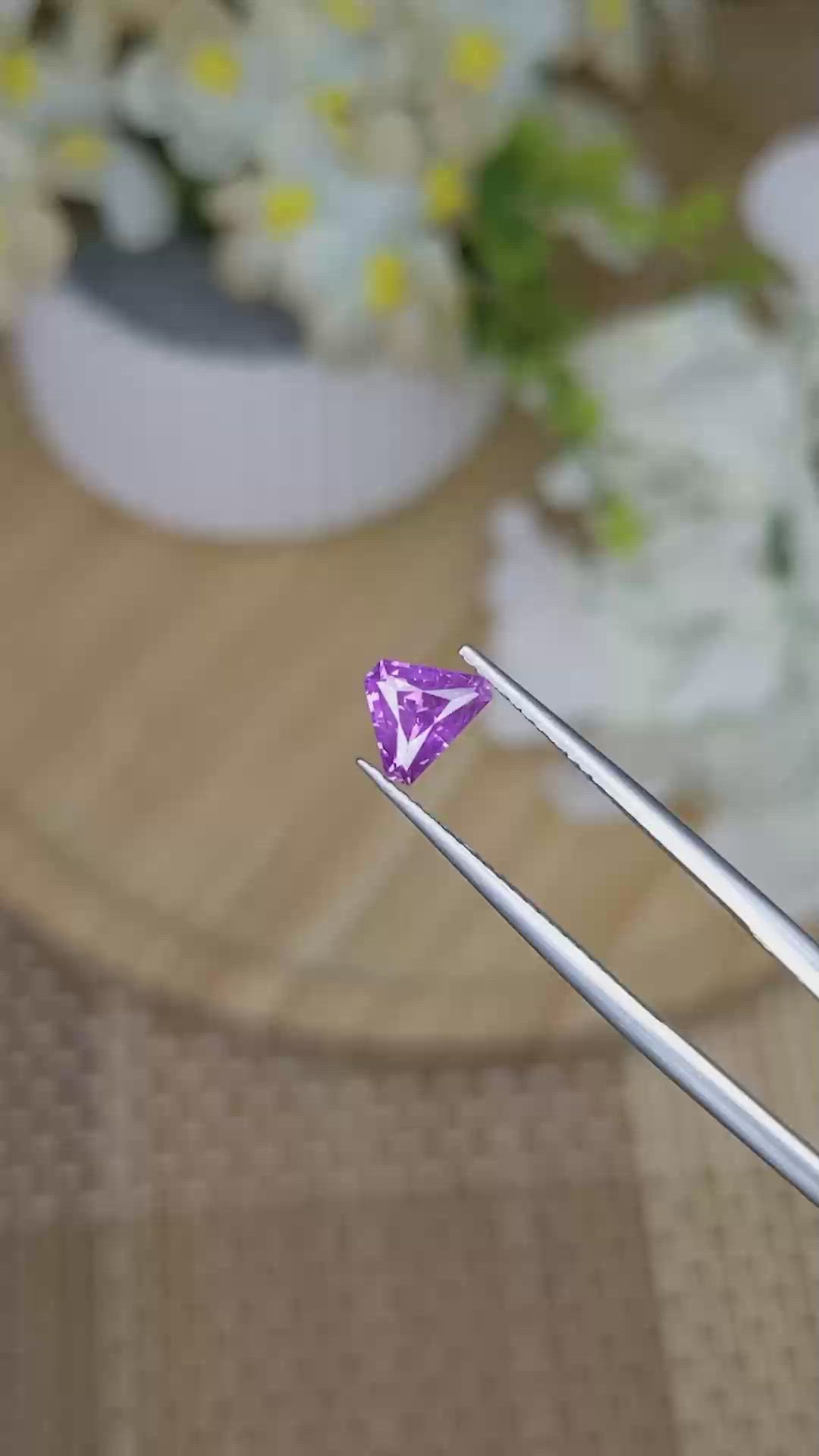 0.88 Ct. Pinkish Purple Sapphire from Ceylon (Sri Lanka) Size Video