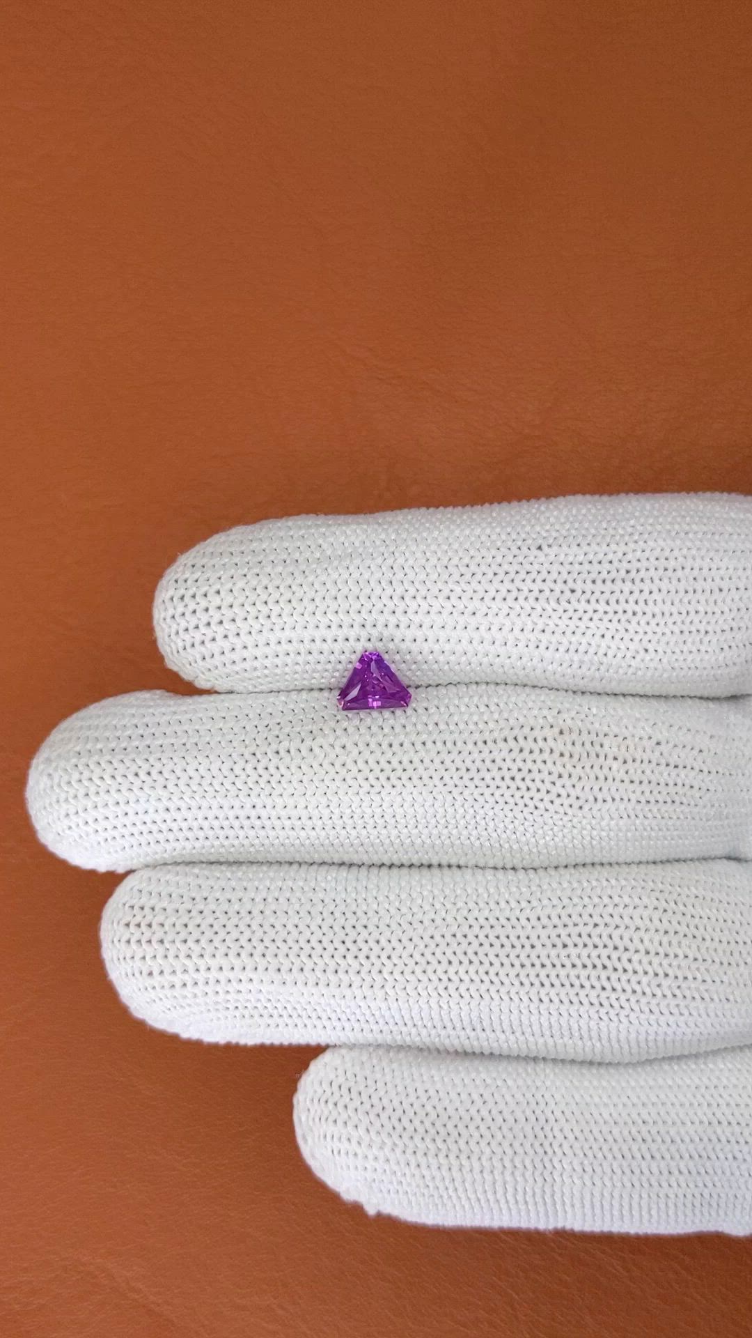 0.88 Ct. Pinkish Purple Sapphire from Ceylon (Sri Lanka) Size Video
