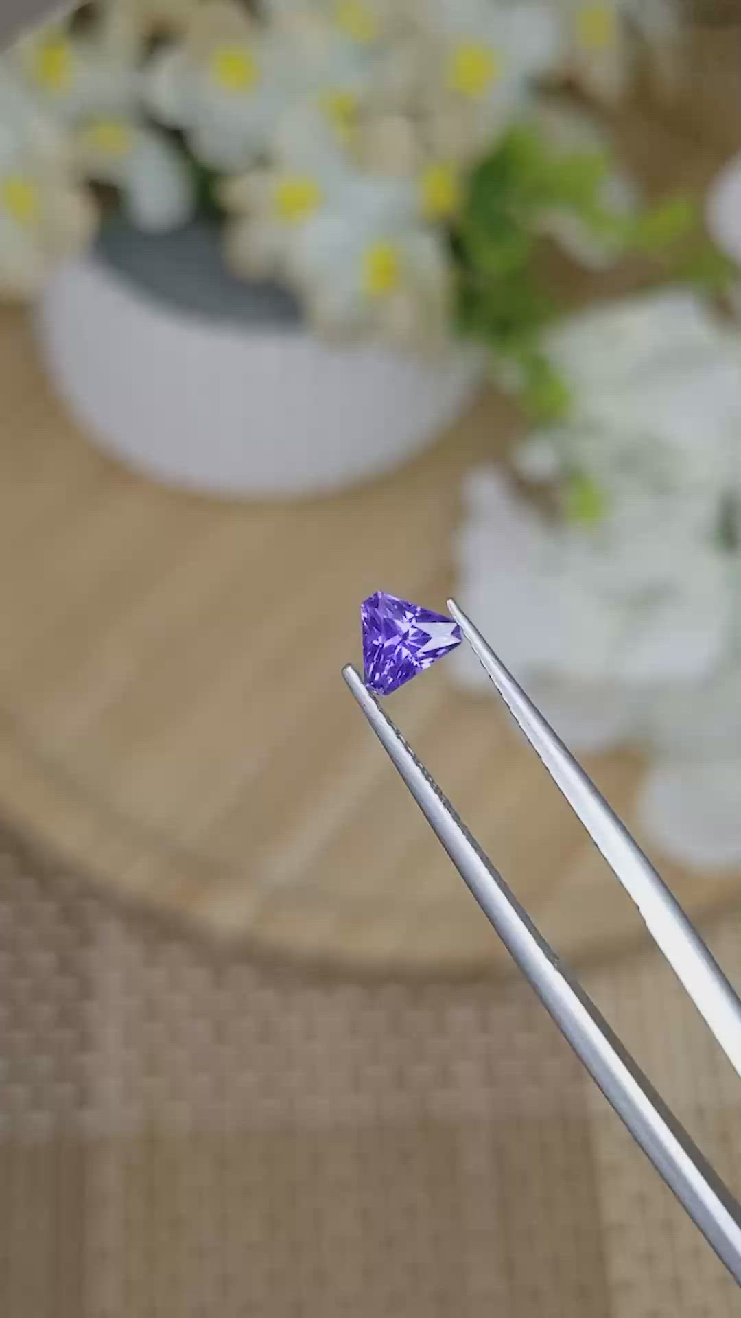 0.63 Ct. Purple Sapphire from Ceylon (Sri Lanka) Size Video