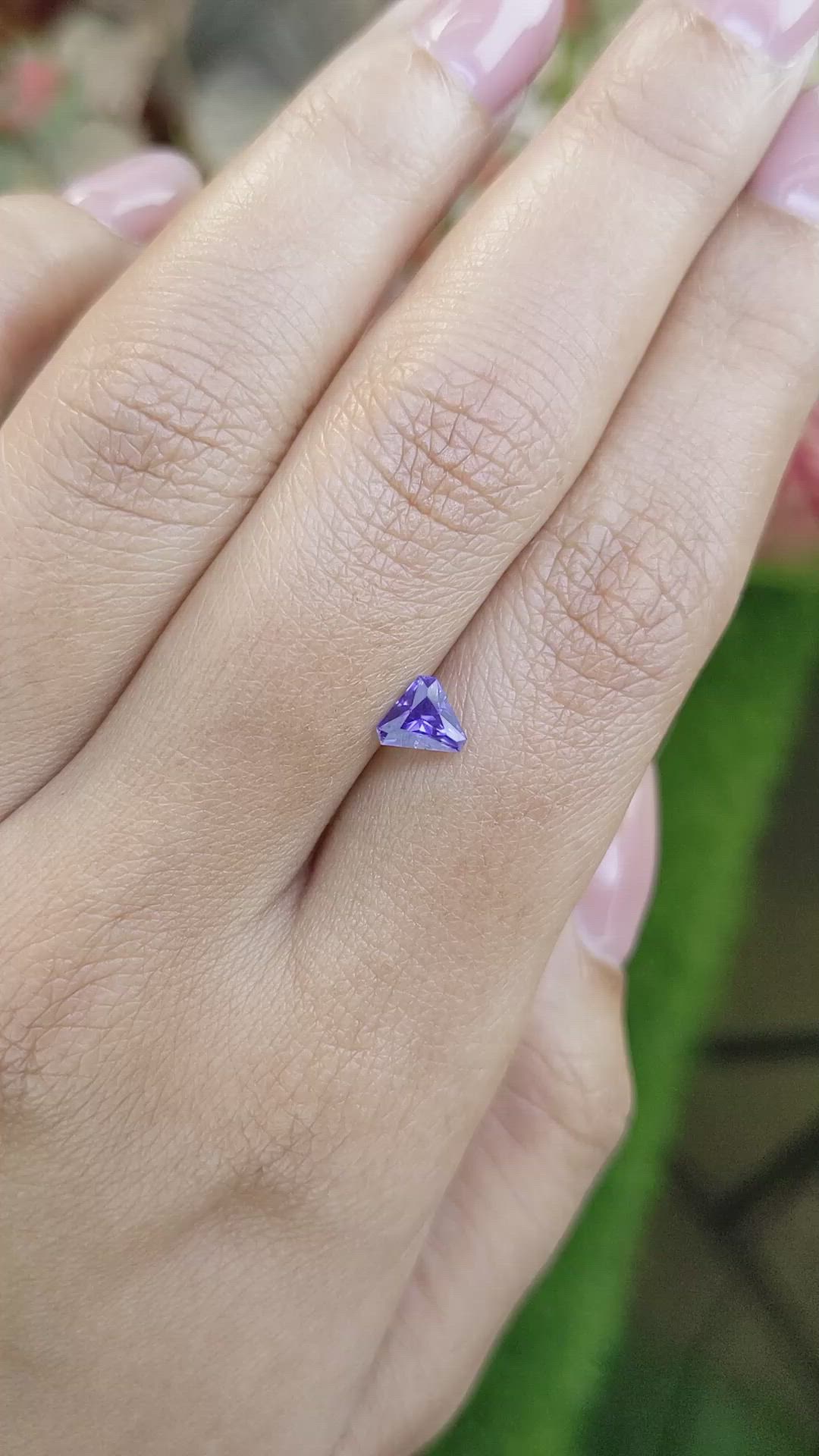 0.63 Ct. Purple Sapphire from Ceylon (Sri Lanka) Size Video