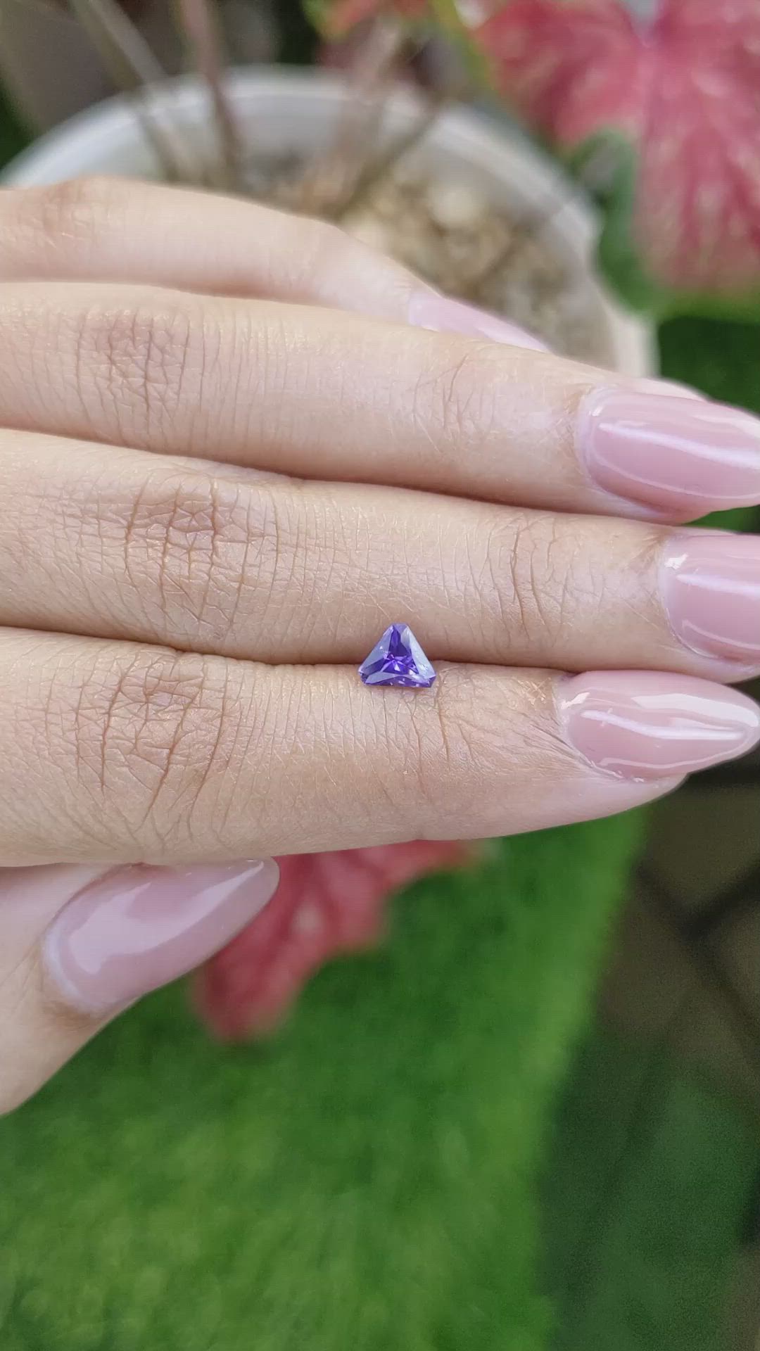0.63 Ct. Purple Sapphire from Ceylon (Sri Lanka) Size Video