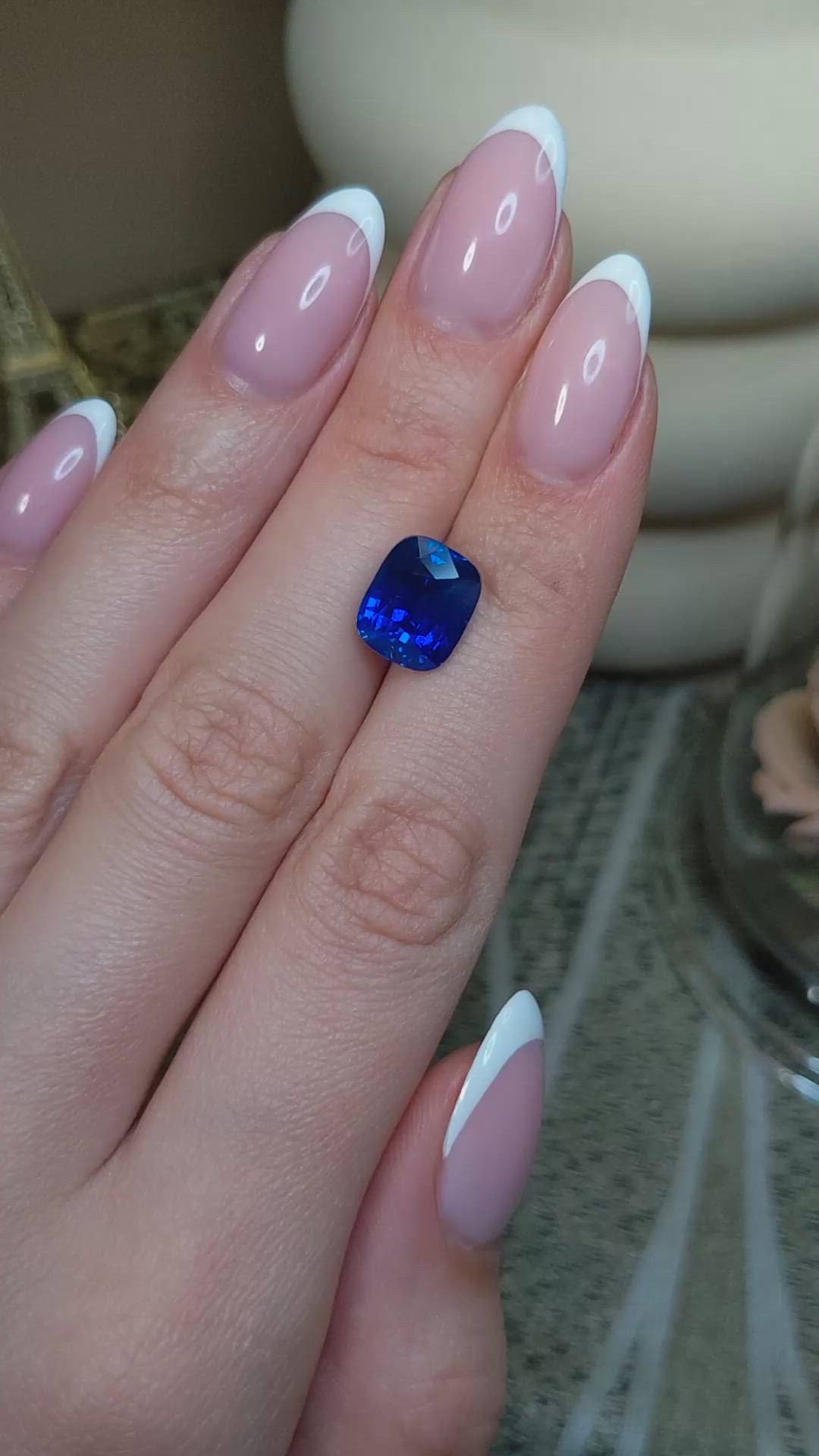 7.32 Ct. Blue Sapphire from Ceylon (Sri Lanka) Size Video