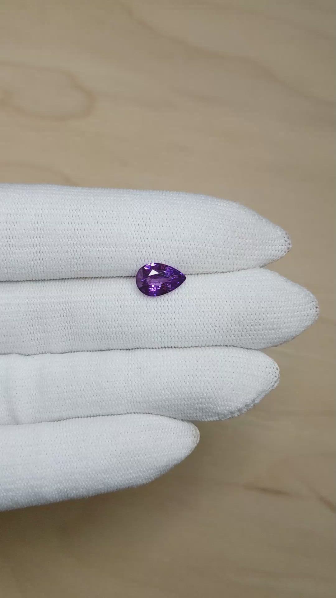 2.20 Ct. Pinkish Purple Sapphire from Ceylon (Sri Lanka) Size Video