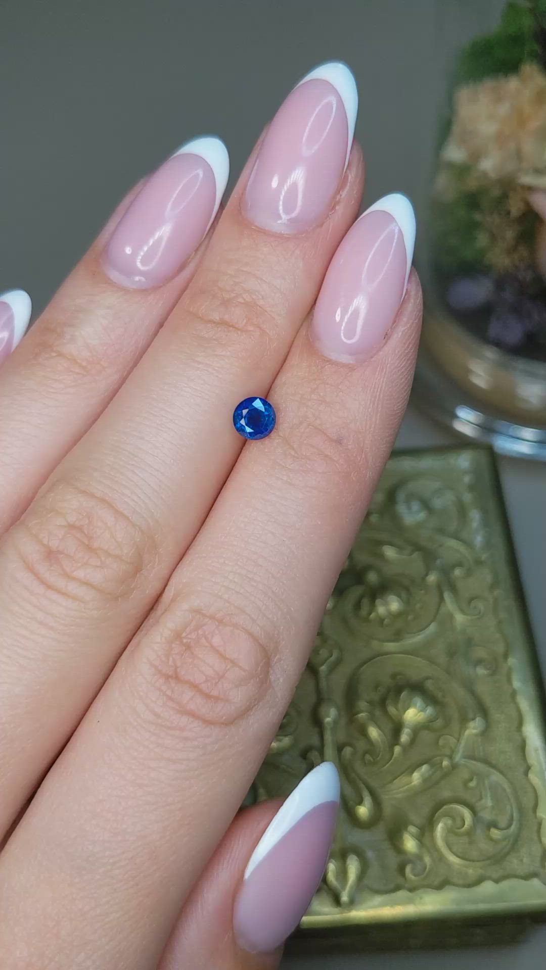 0.60 Ct. Blue Sapphire from Ceylon (Sri Lanka) Size Video