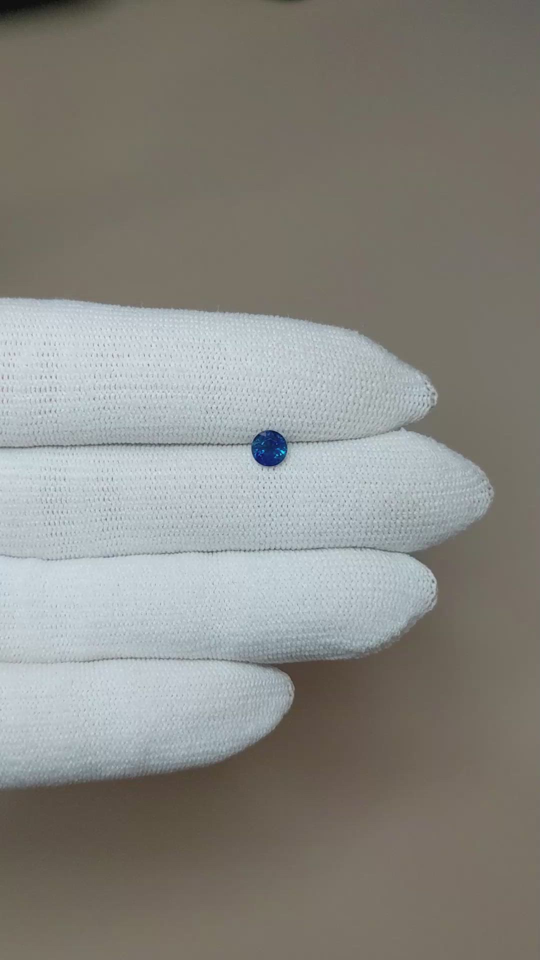 0.60 Ct. Blue Sapphire from Ceylon (Sri Lanka) Size Video