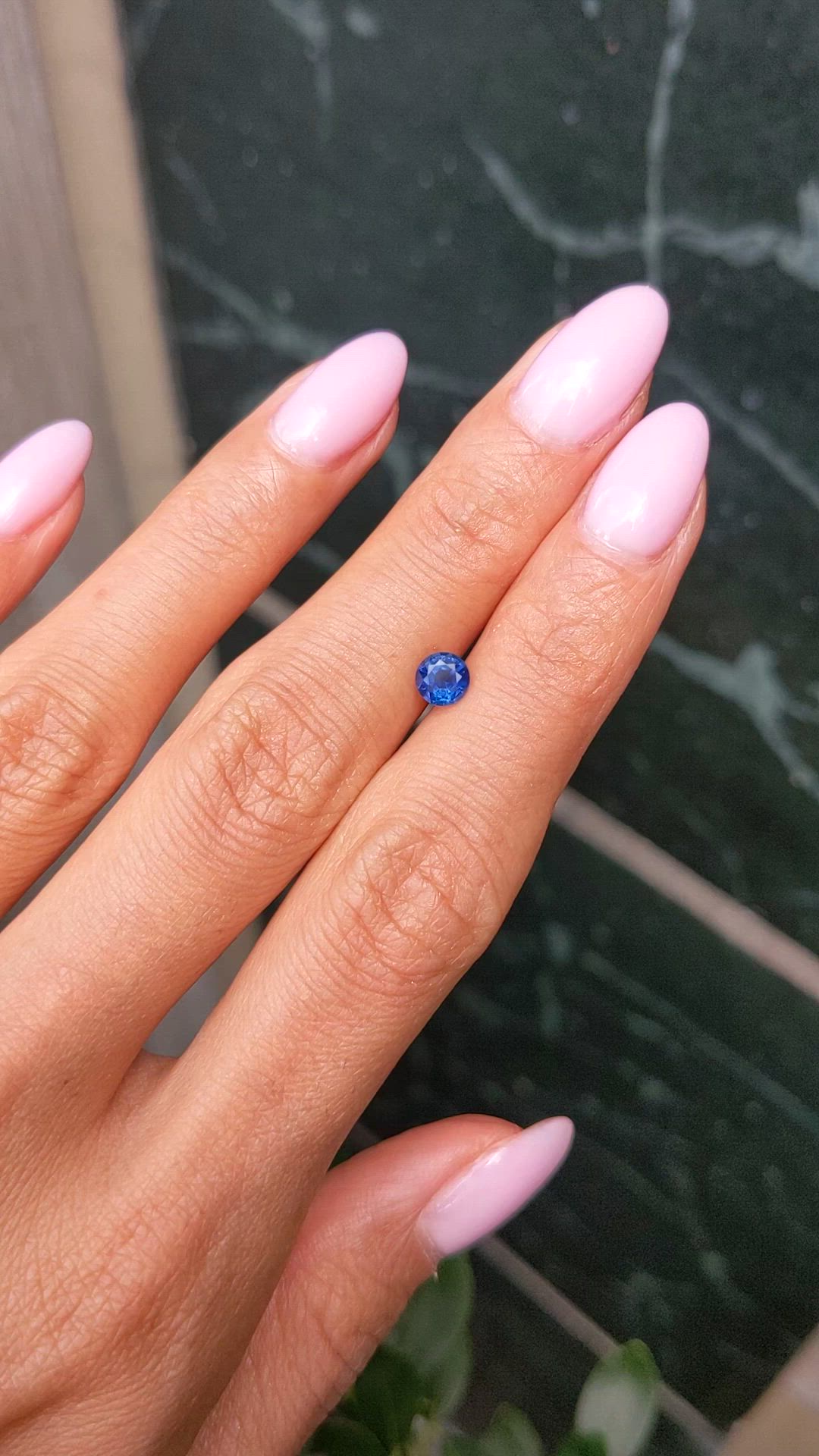 0.60 Ct. Blue Sapphire from Ceylon (Sri Lanka) Size Video
