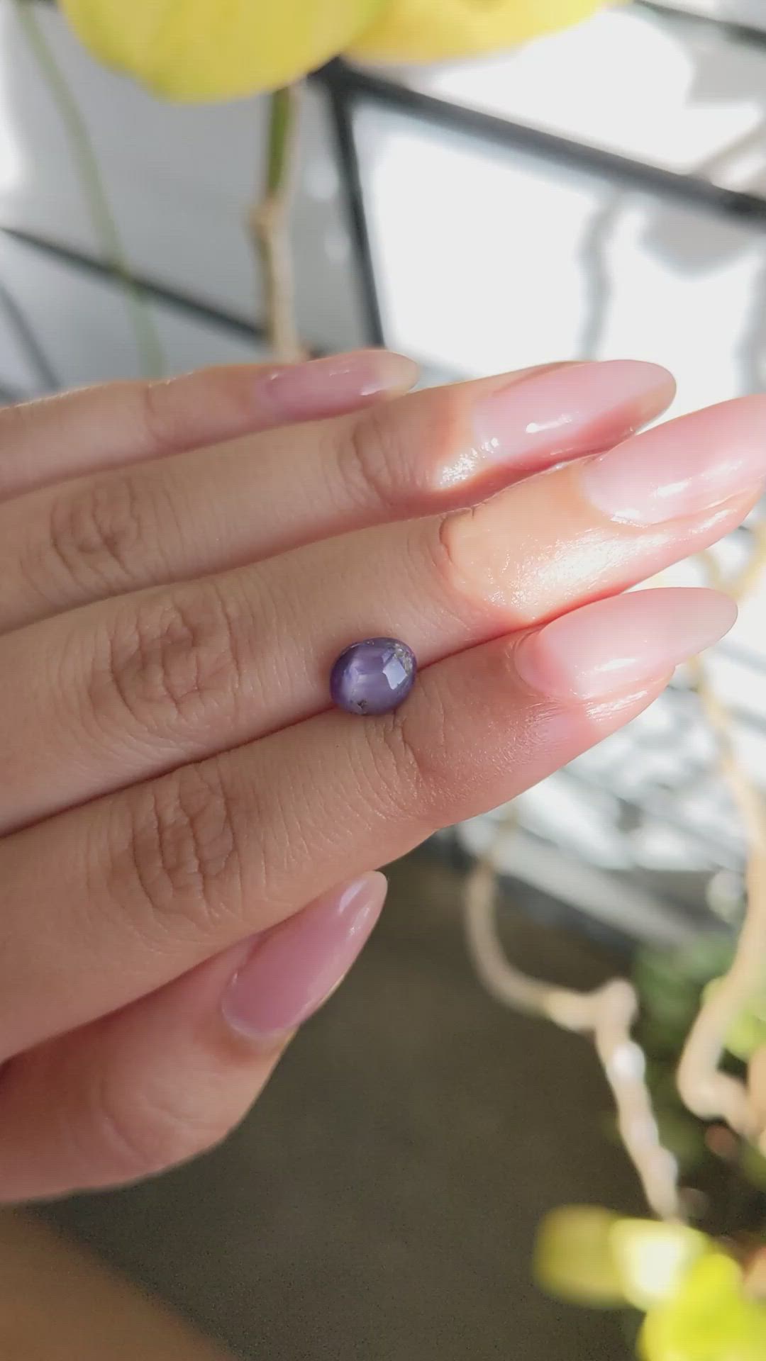 2.41 Ct. Purple Star Sapphire from Ceylon (Sri Lanka) Size Video