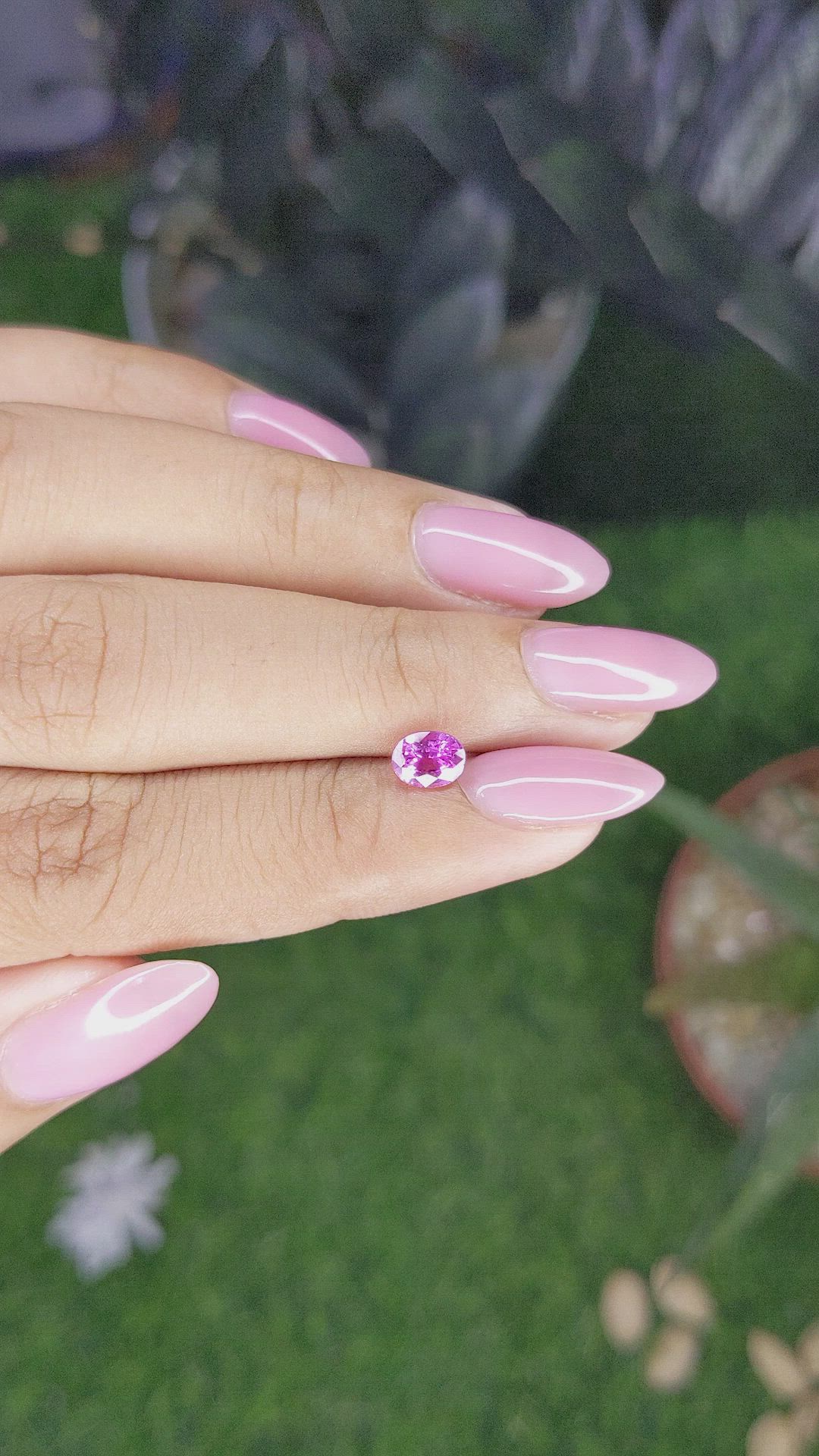 0.82 Ct. Purplish Pink Sapphire from Ceylon (Sri Lanka) Size Video