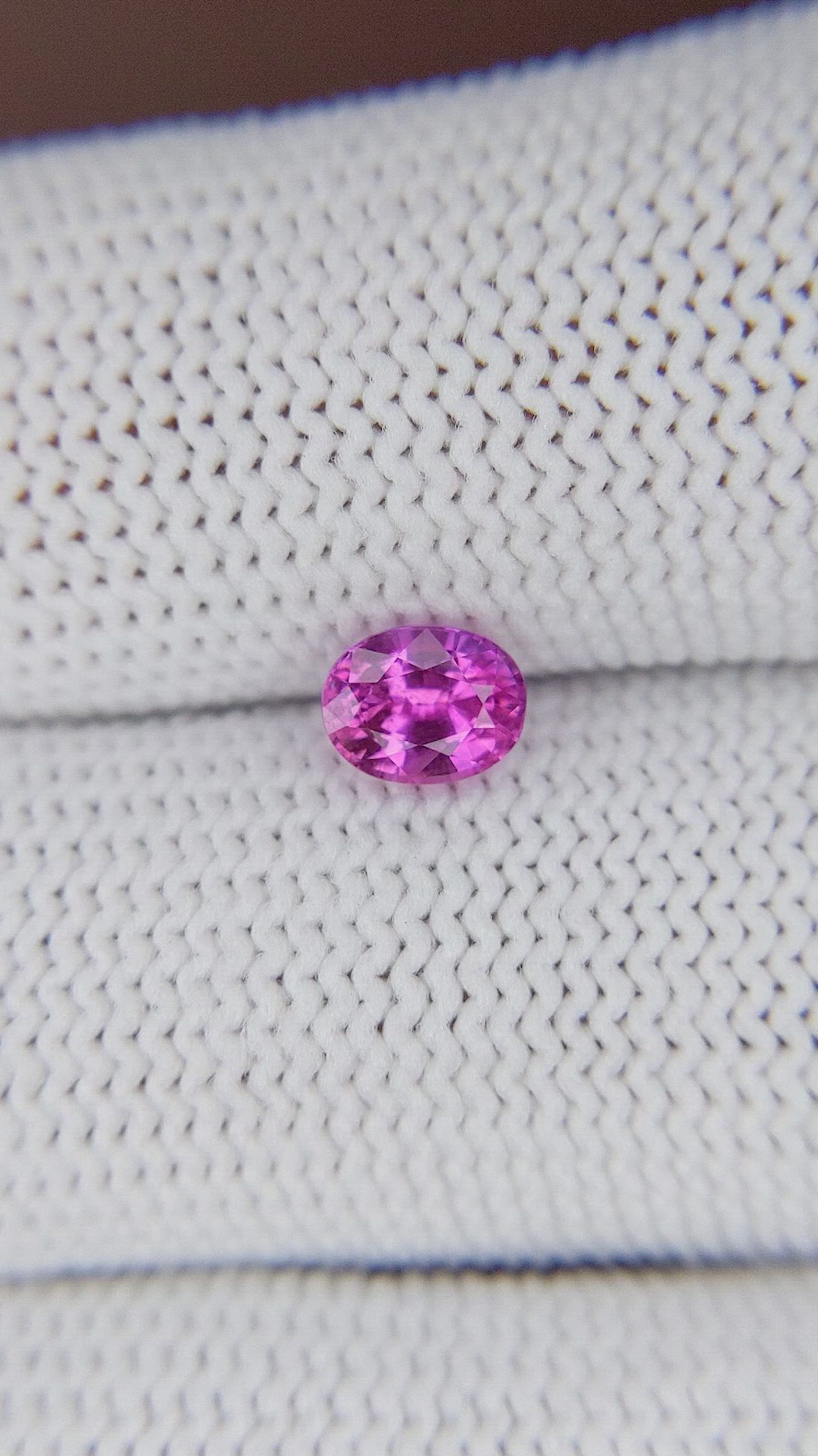 0.82 Ct. Purplish Pink Sapphire from Ceylon (Sri Lanka) Size Video