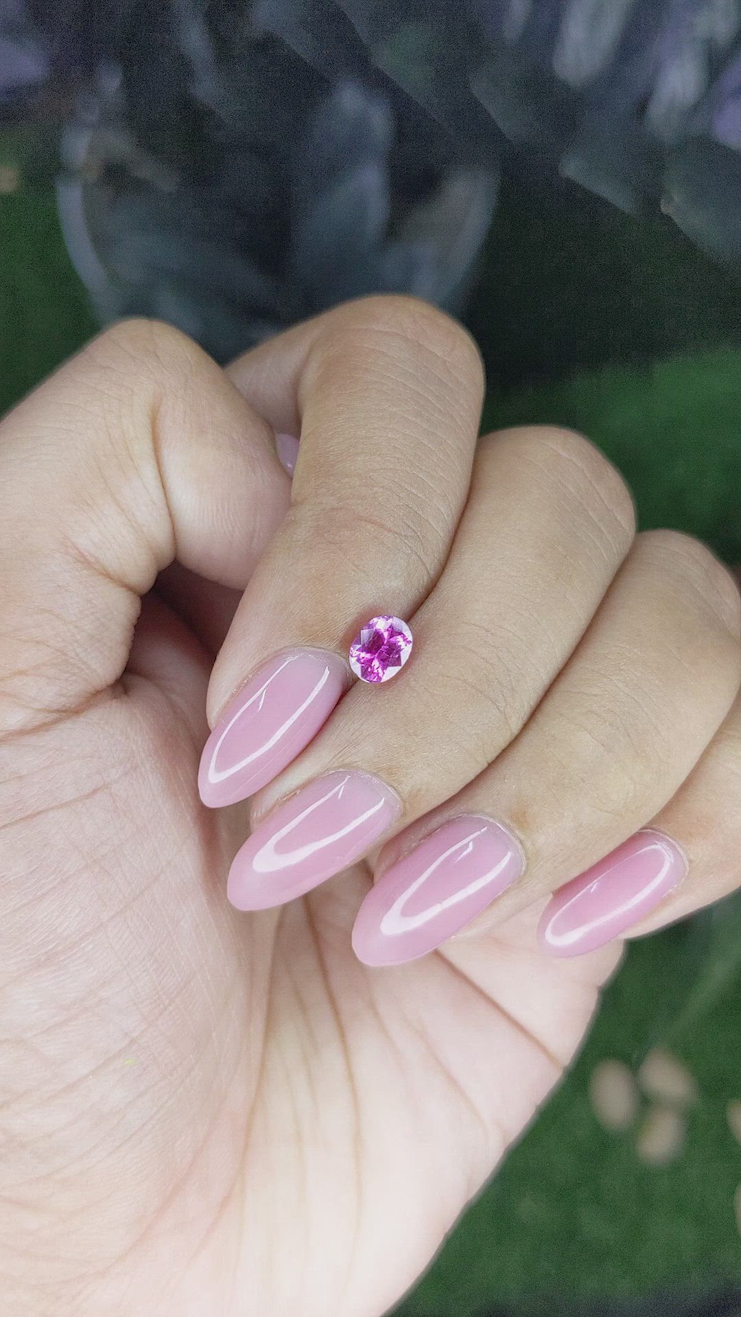 0.82 Ct. Purplish Pink Sapphire from Ceylon (Sri Lanka) Size Video