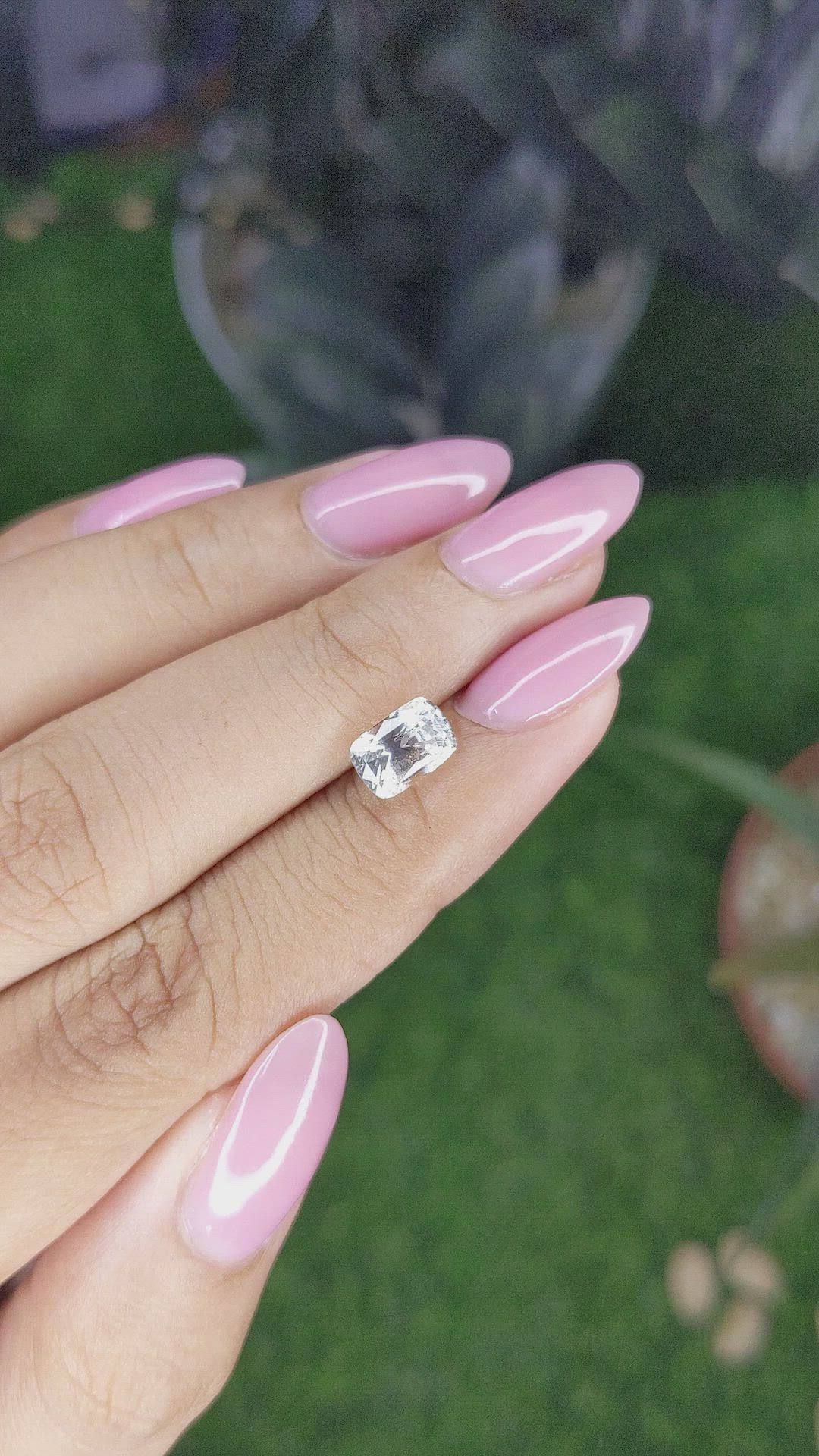 2.06 Ct. White Sapphire from Ceylon (Sri Lanka) Size Video