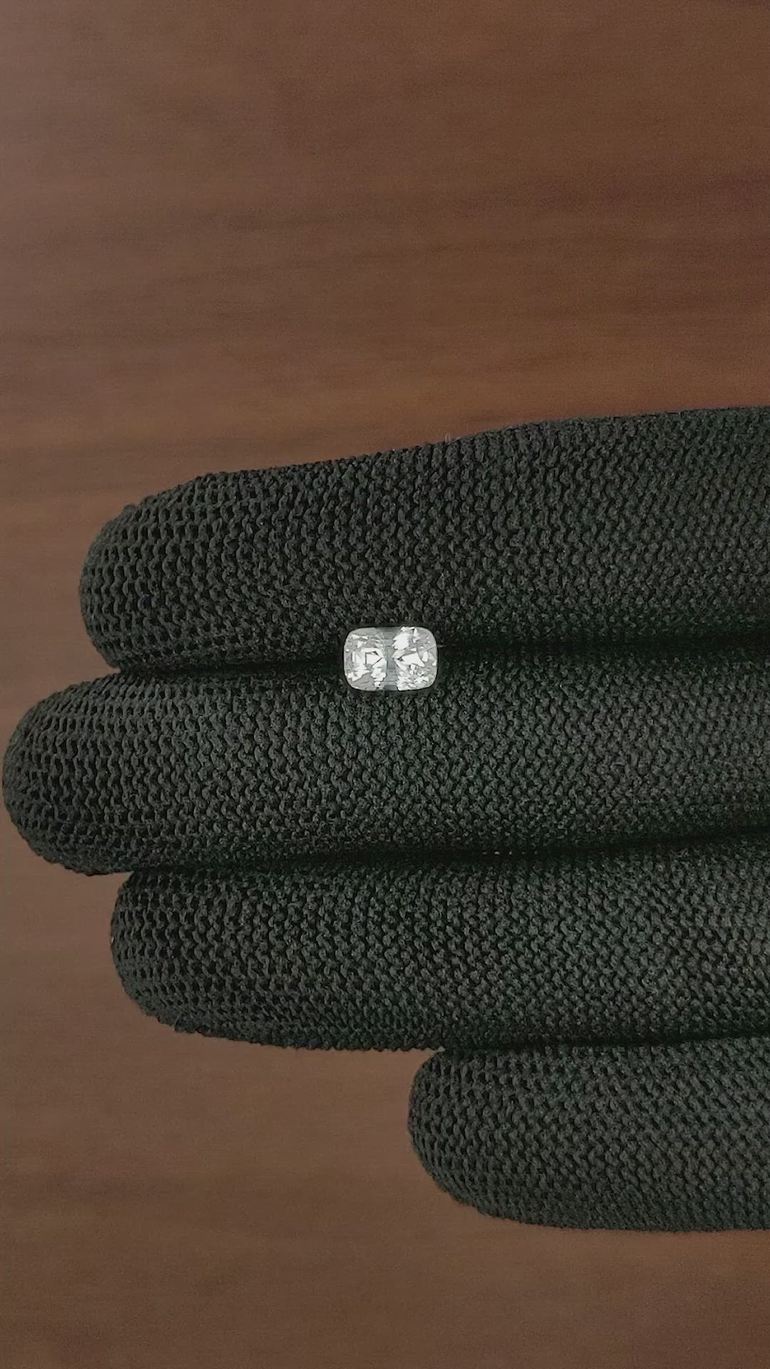 2.06 Ct. White Sapphire from Ceylon (Sri Lanka) Size Video