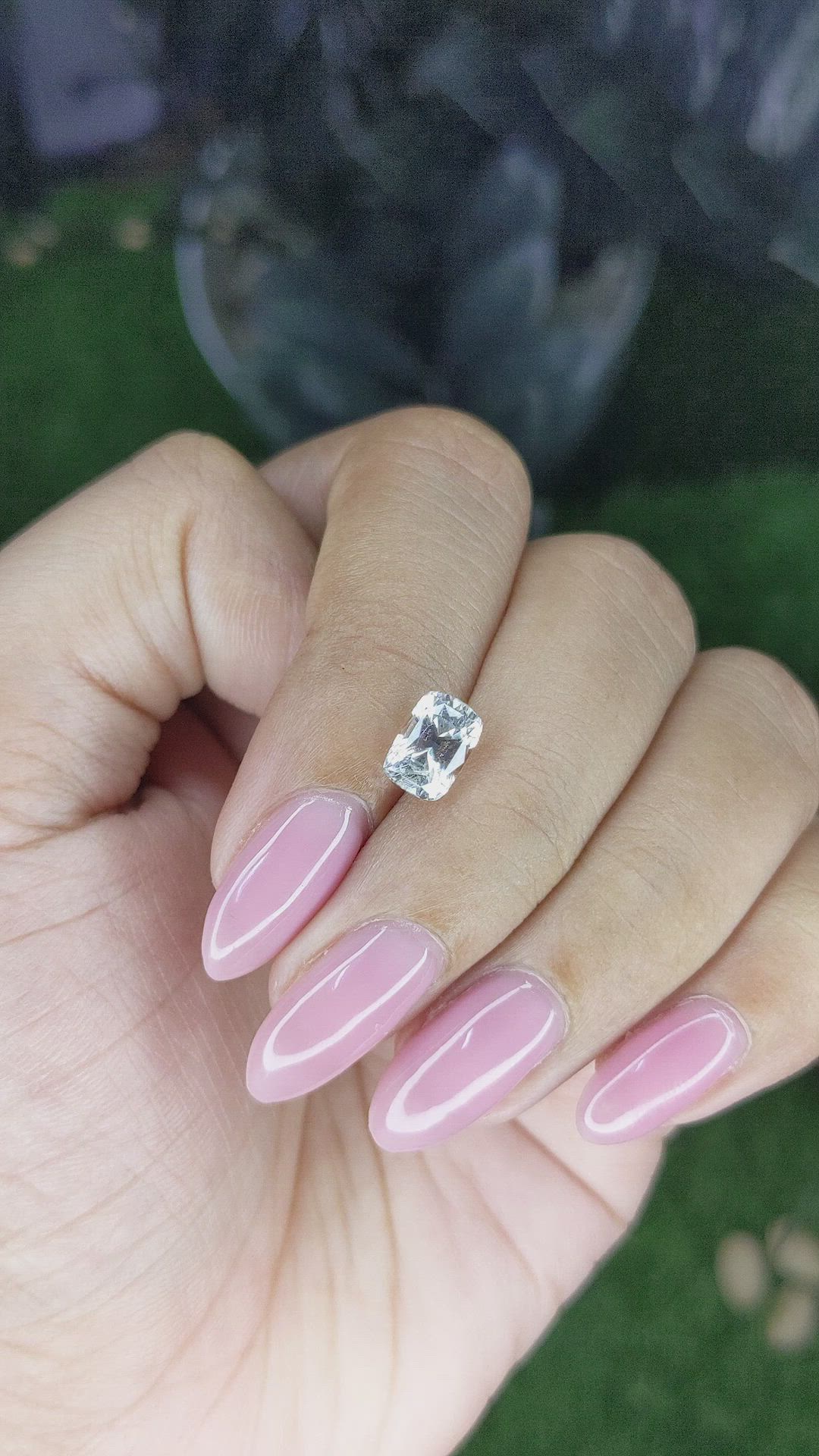 2.06 Ct. White Sapphire from Ceylon (Sri Lanka) Size Video